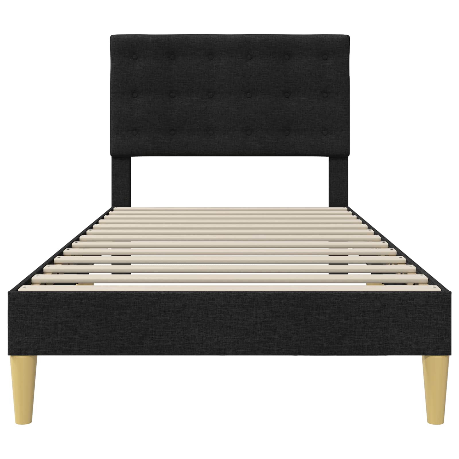 Cadre de lit avec tête de lit Noir 90 x 190 cm Tissu - XIOS