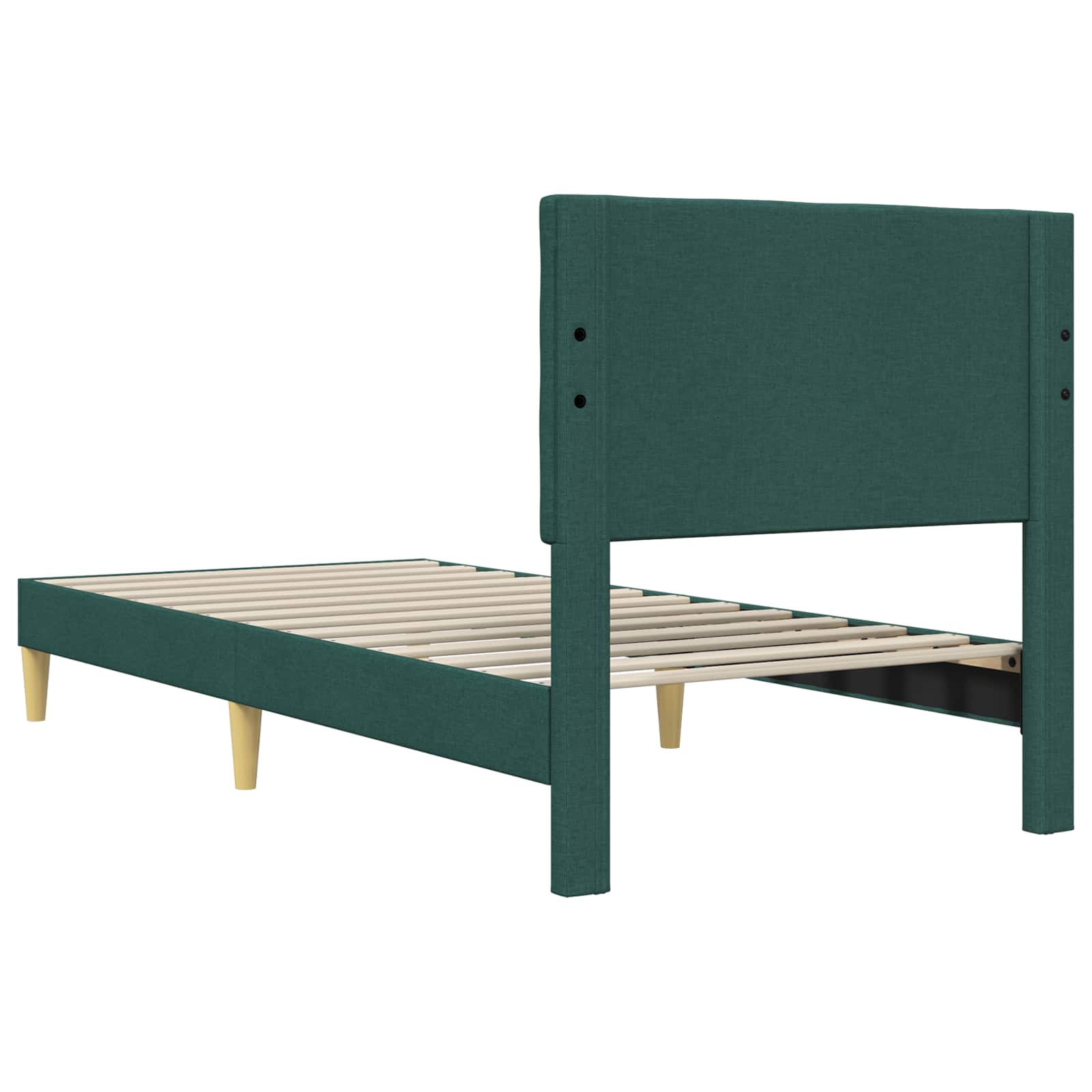 Cadre de lit avec tête de lit Vert foncé 90 x 190 cm Tissu - XIOS