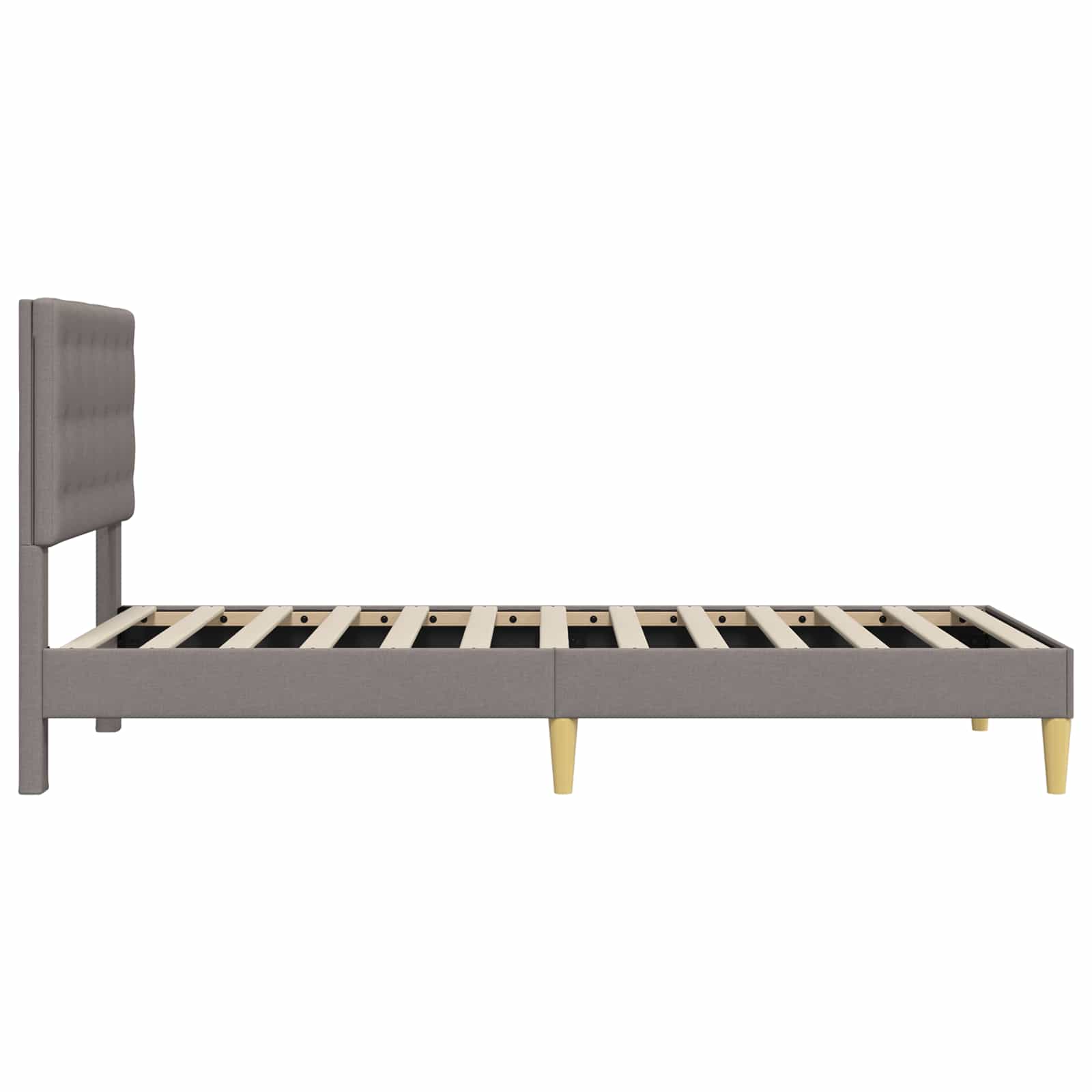 Cadre de lit avec tête de lit Taupe 90 x 190 cm Tissu - XIOS