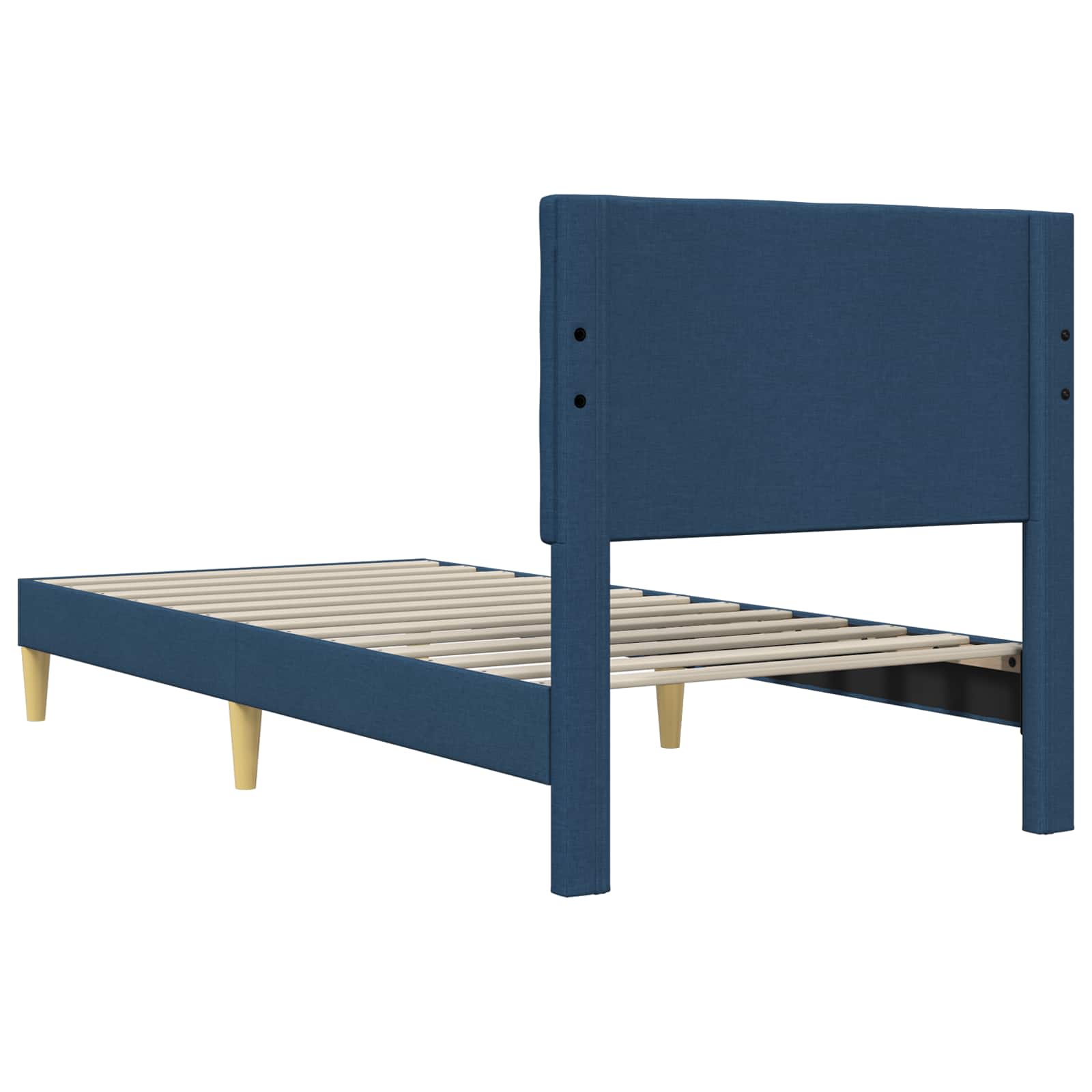 Cadre de lit avec tête de lit Bleu 90 x 190 cm Tissu - XIOS