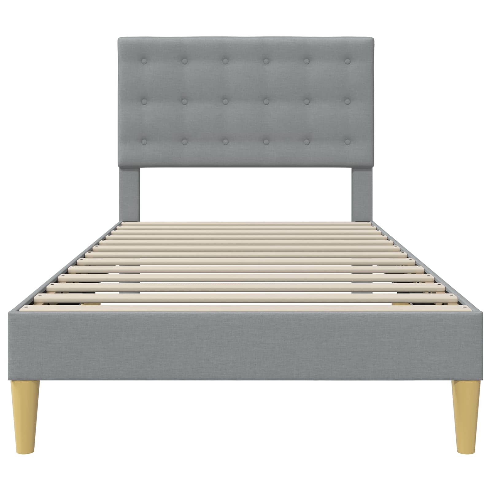 Cadre de lit avec tête de lit Gris clair 90 x 200 cm Tissu - XIOS