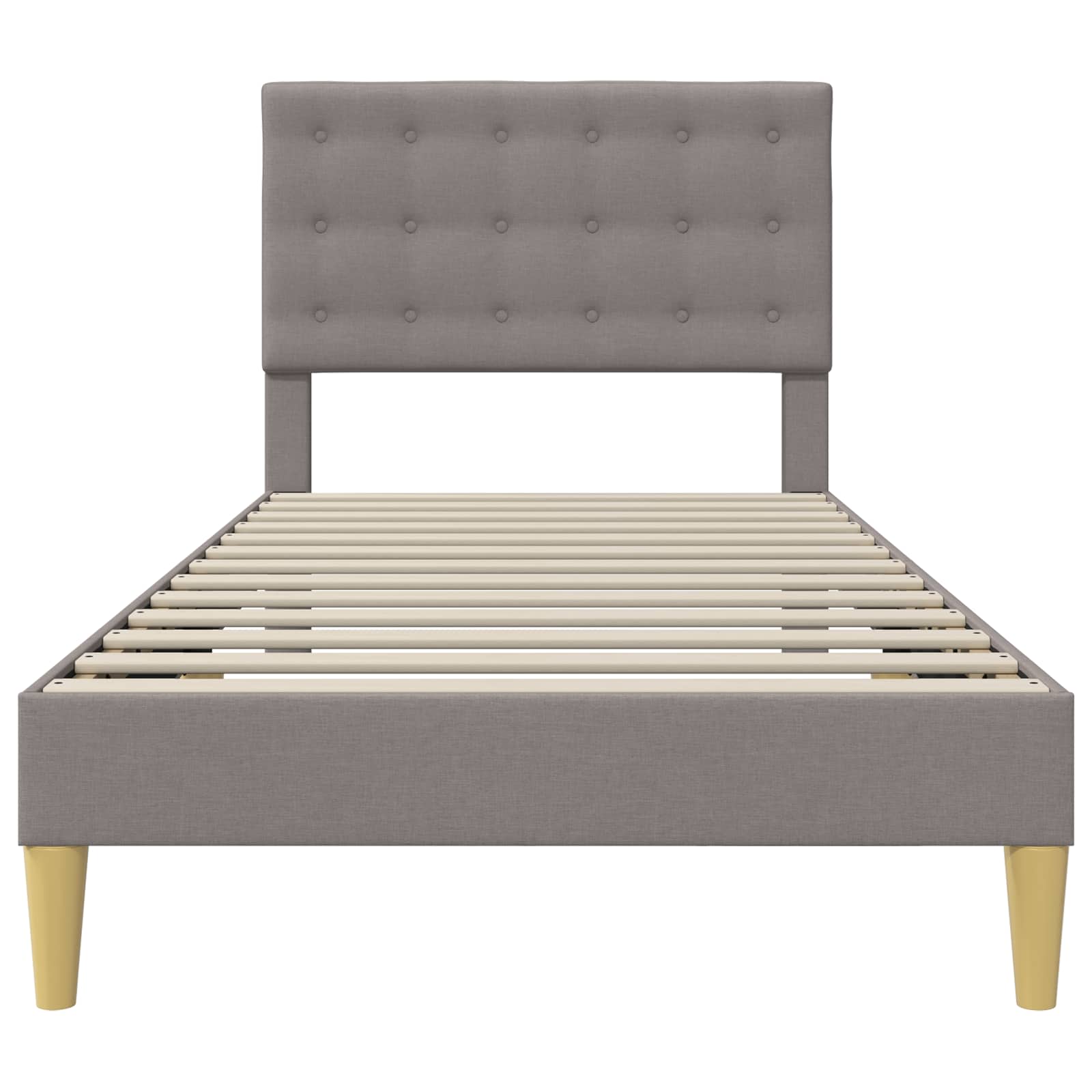Cadre de lit avec tête de lit Taupe 90 x 200 cm Tissu - XIOS