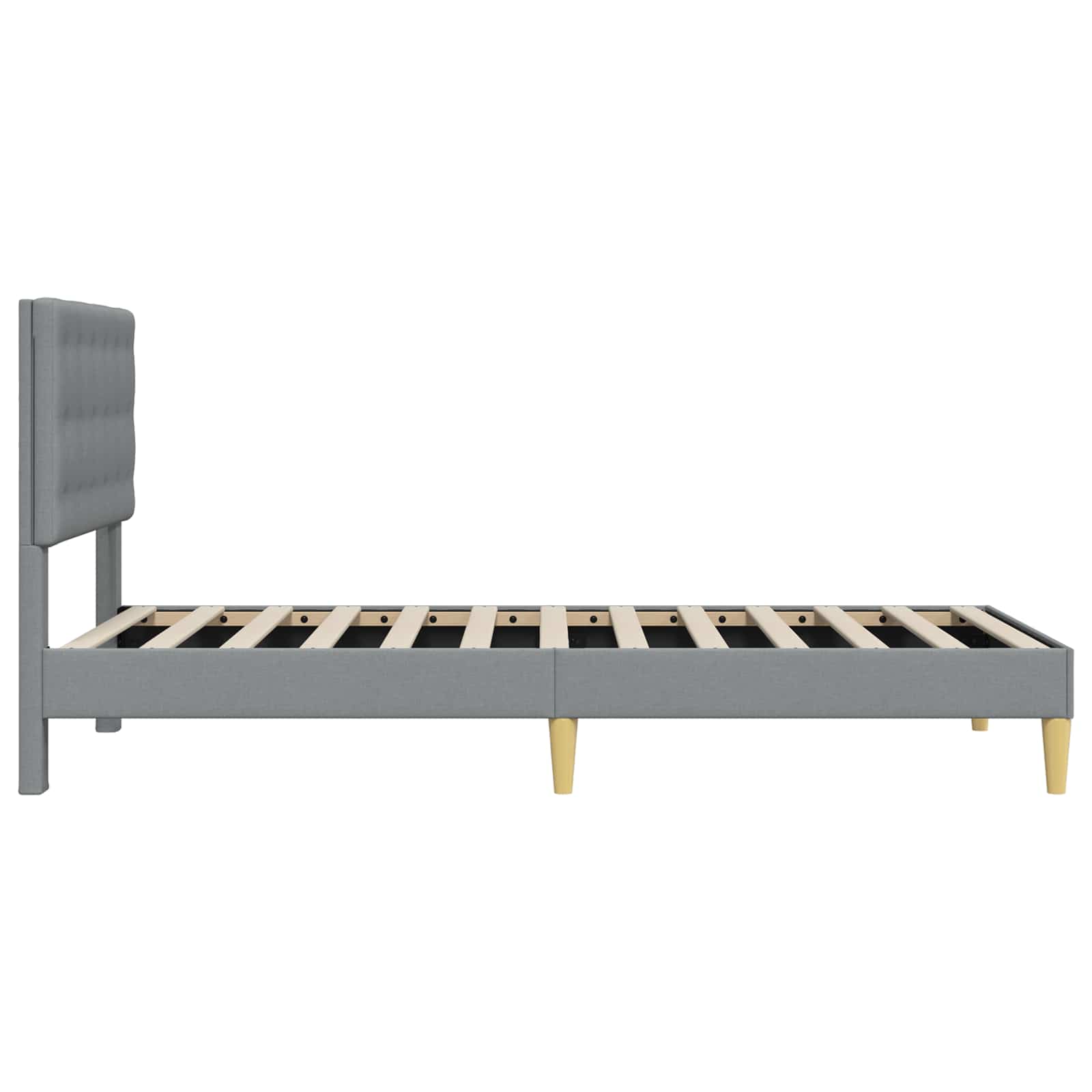 Cadre de lit avec tête de lit Gris clair 100 x 200 cm Tissu - XIOS