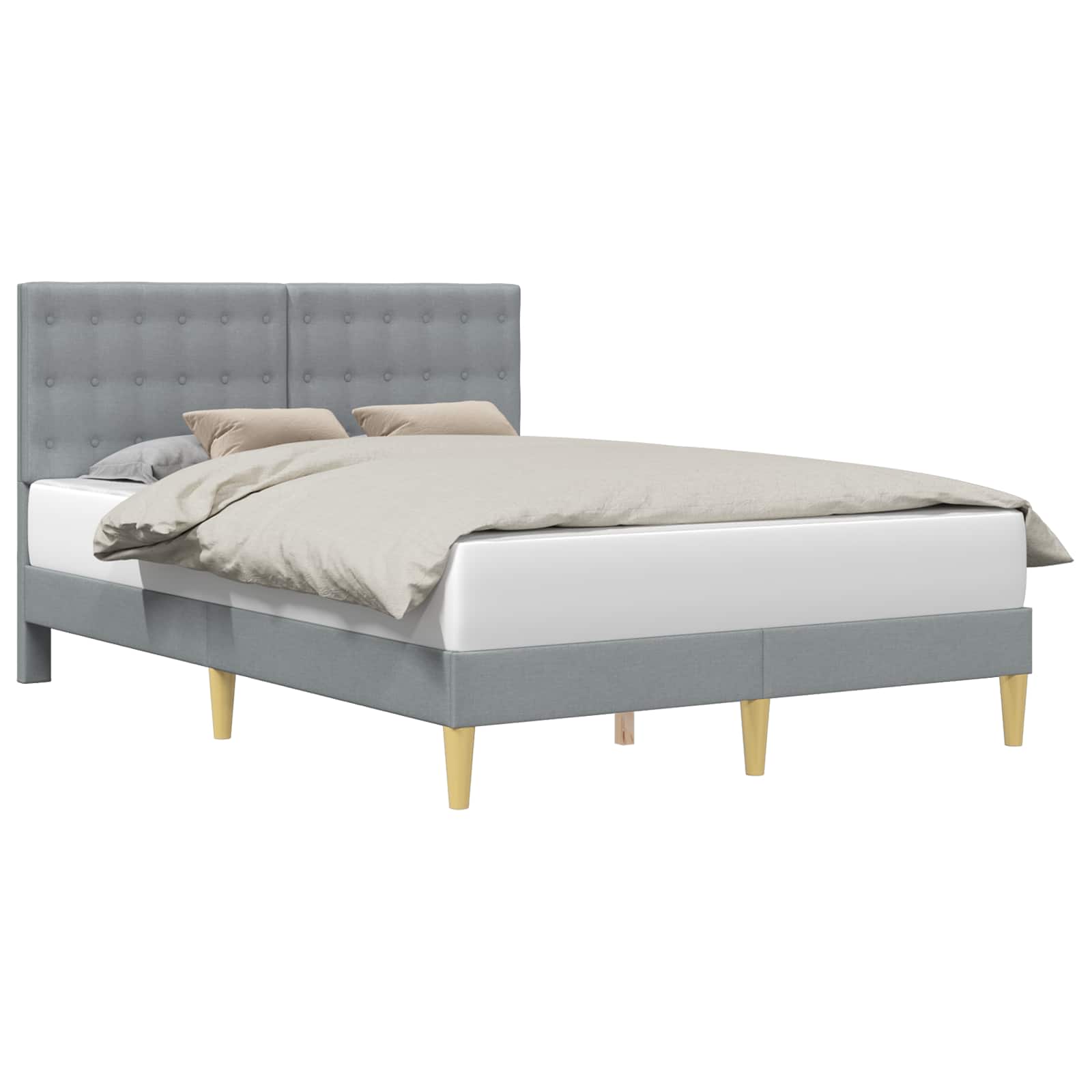 Cadre de lit avec tête de lit Gris clair 120 x 190 cm Tissu - XIOS