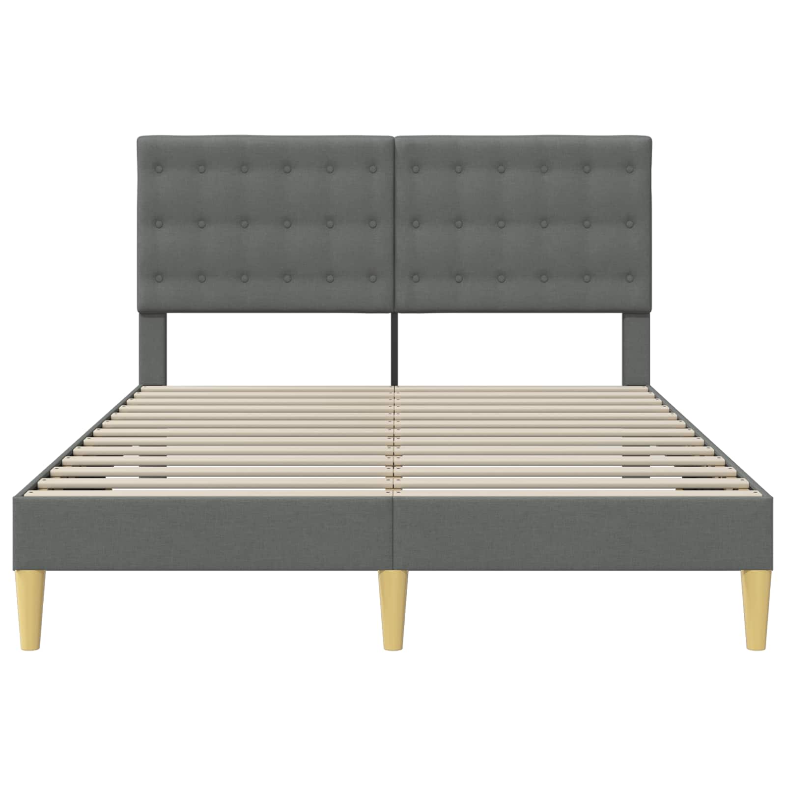 Cadre de lit avec tête de lit Gris foncé 120 x 190 cm Tissu - XIOS