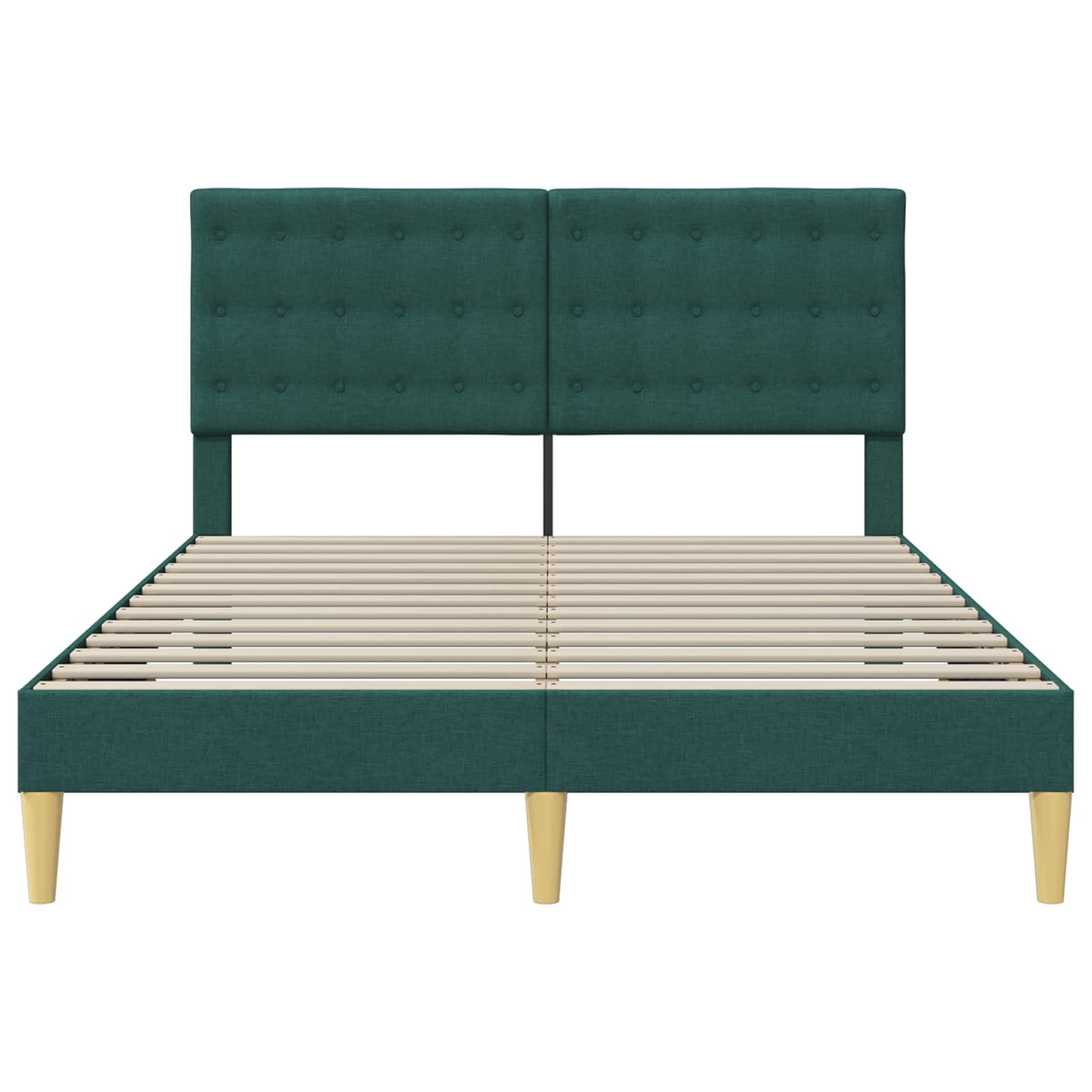 Cadre de lit avec tête de lit Vert foncé 120 x 190 cm Tissu - XIOS