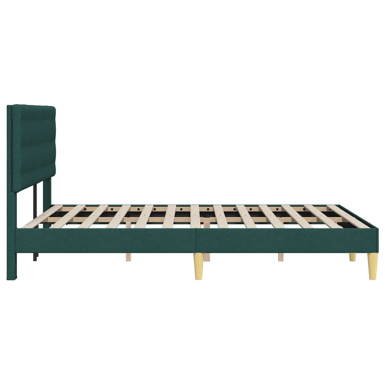 Cadre de lit avec tête de lit Vert foncé 120 x 190 cm Tissu - XIOS