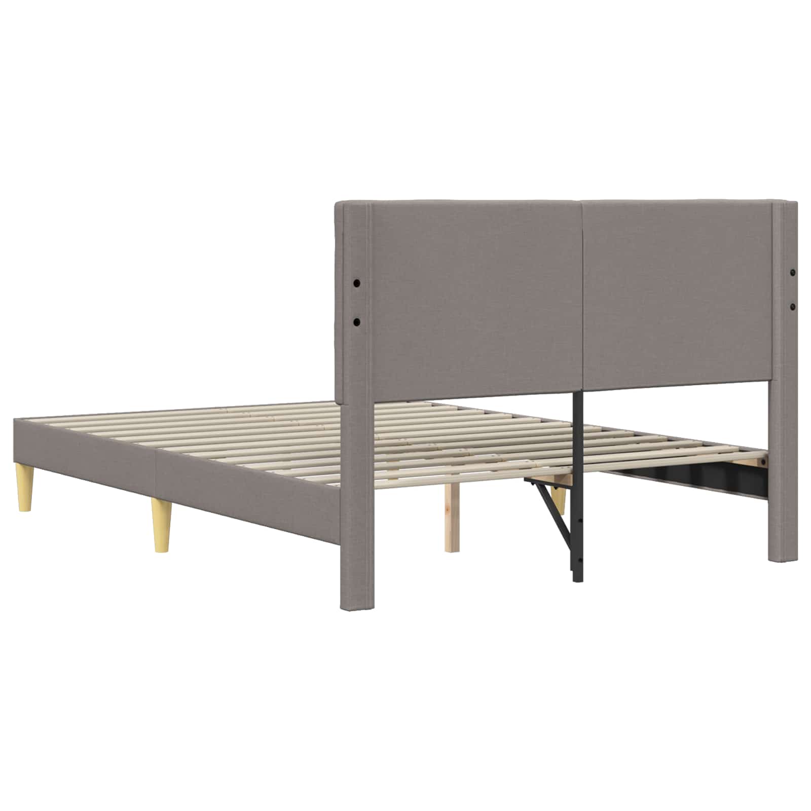 Cadre de lit avec tête de lit Taupe 140 x 190 cm Tissu - XIOS