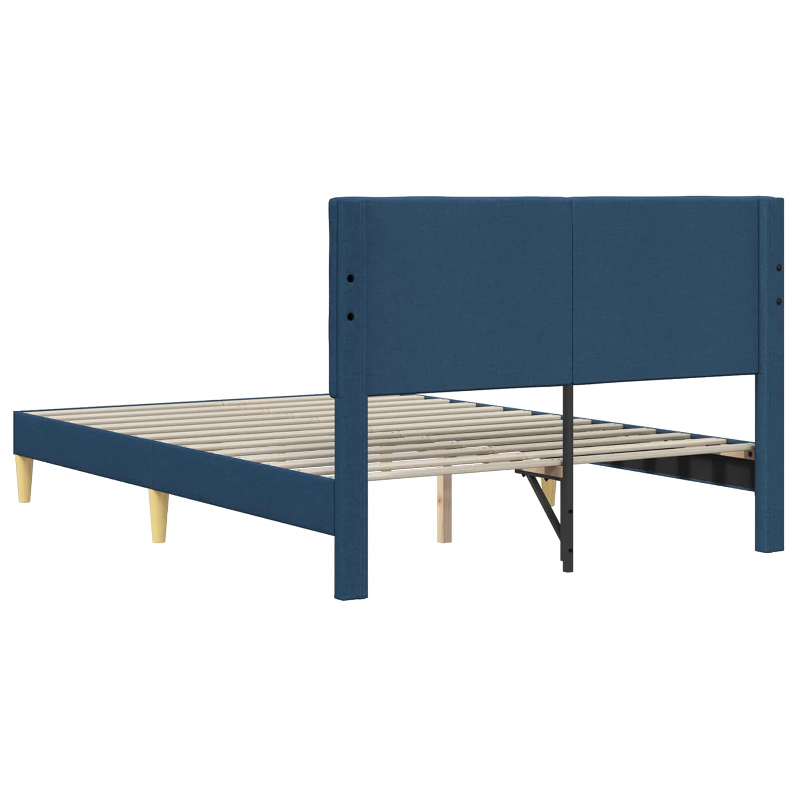 Cadre de lit avec tête de lit Bleu 140 x 190 cm Tissu - XIOS