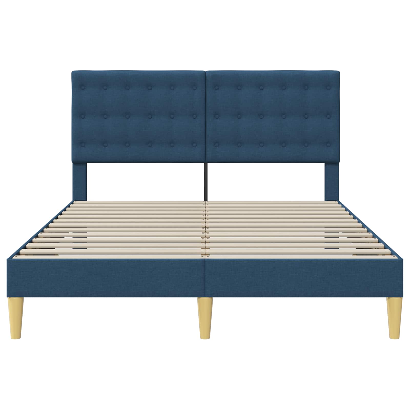 Cadre de lit avec tête de lit Bleu 140 x 190 cm Tissu - XIOS