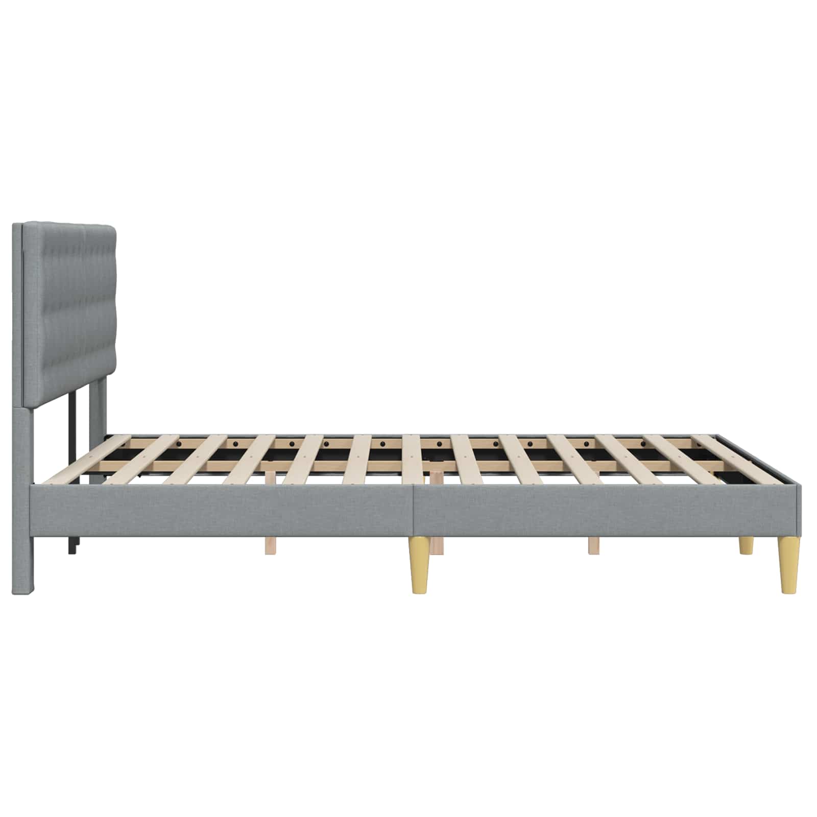Cadre de lit avec tête de lit Gris clair 140 x 200 cm Tissu - XIOS