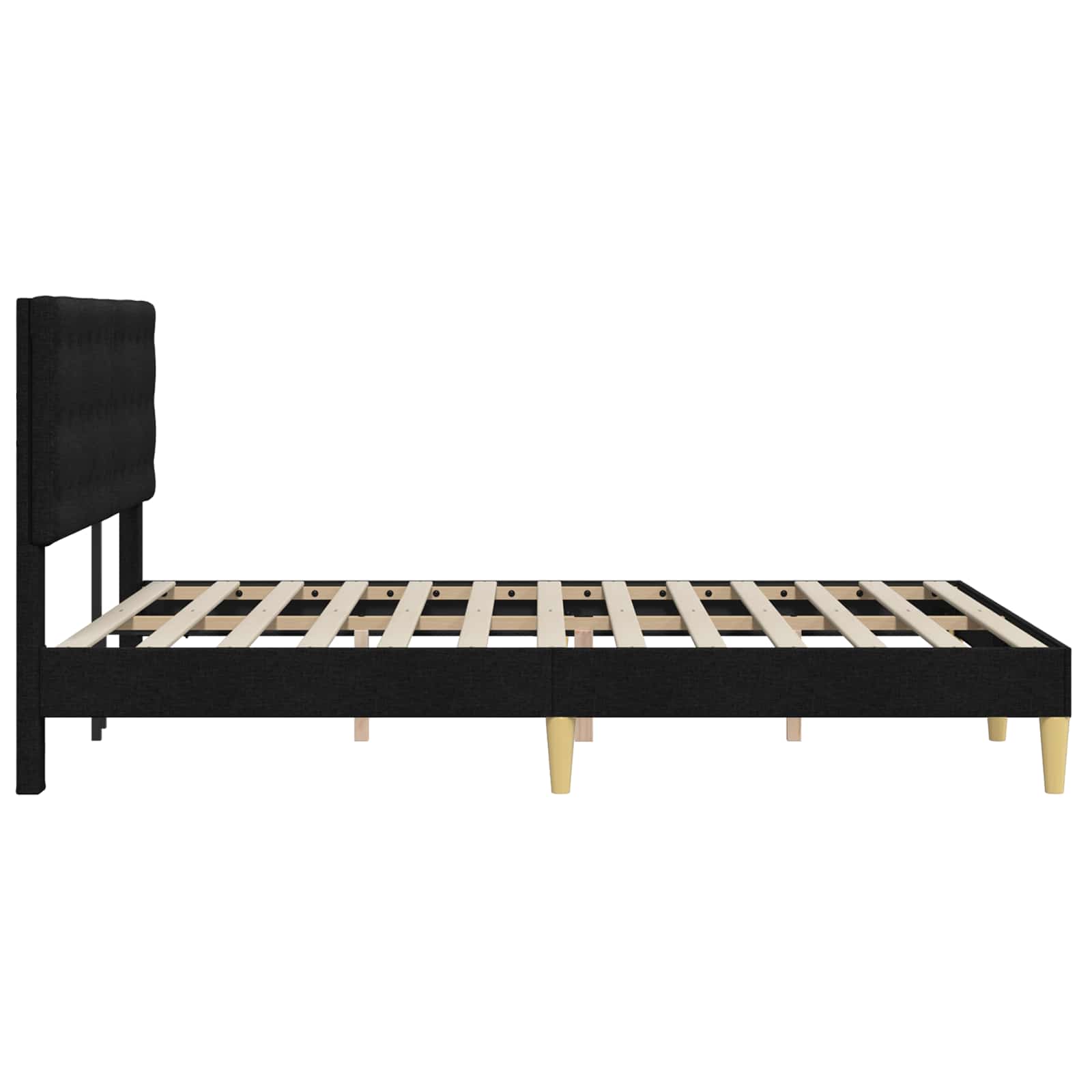 Cadre de lit avec tête de lit Noir 160 x 200 cm Tissu - XIOS