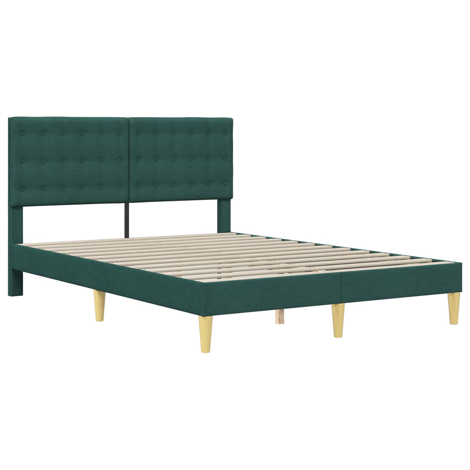 Cadre de lit avec tête de lit Vert foncé 160 x 200 cm Tissu - XIOS