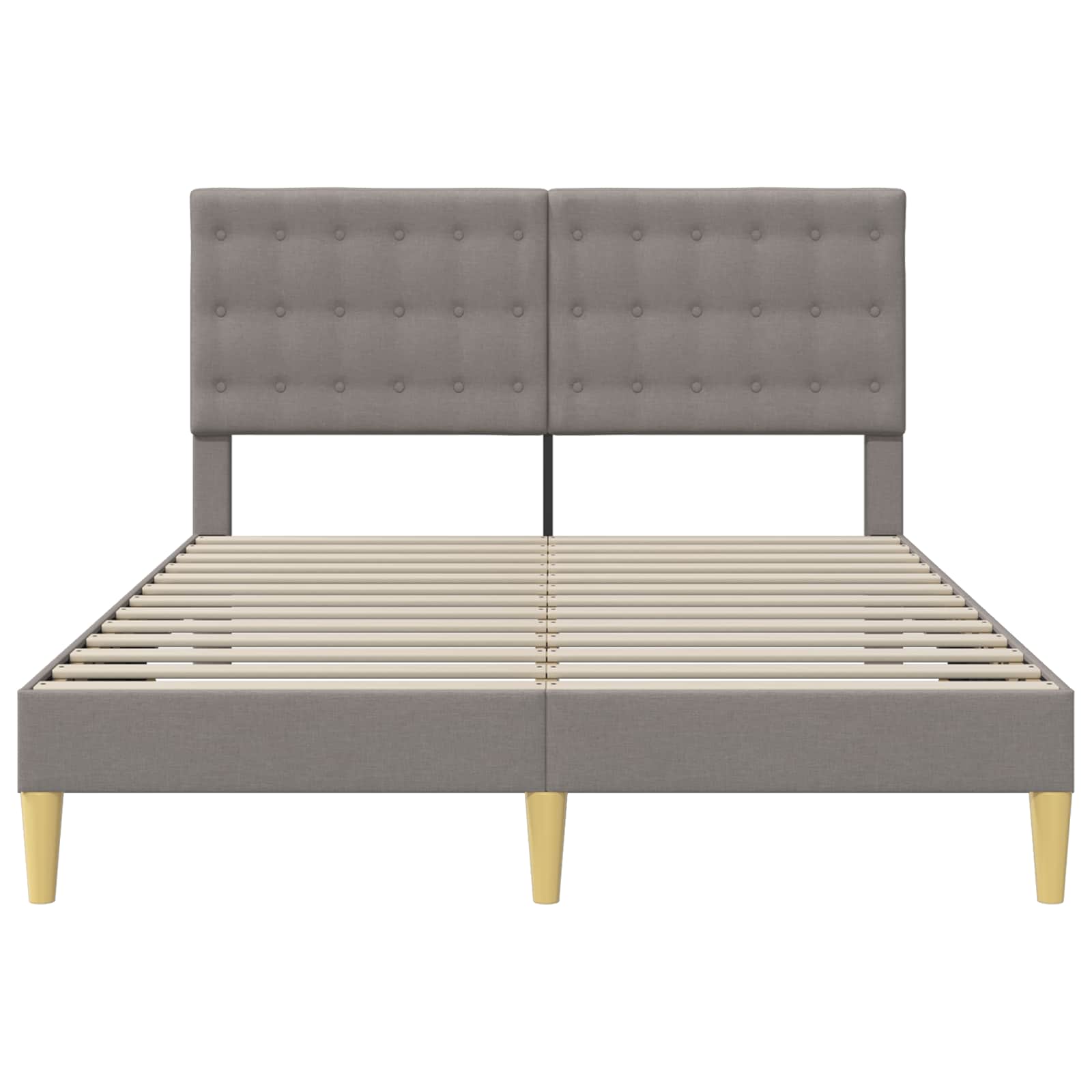 Cadre de lit avec tête de lit Taupe 160 x 200 cm Tissu - XIOS