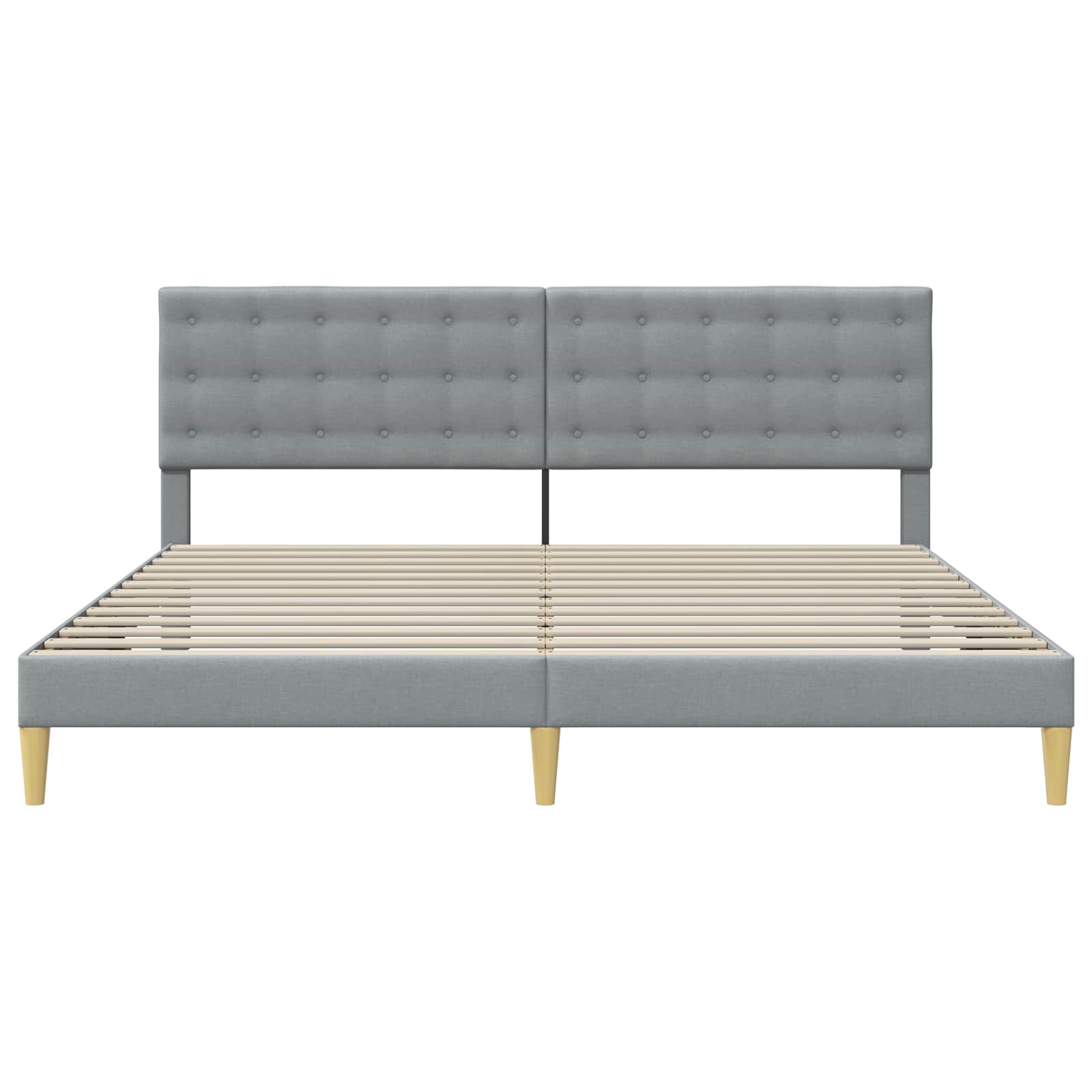 Cadre de lit avec tête de lit Gris clair 180 x 200 cm Tissu - XIOS