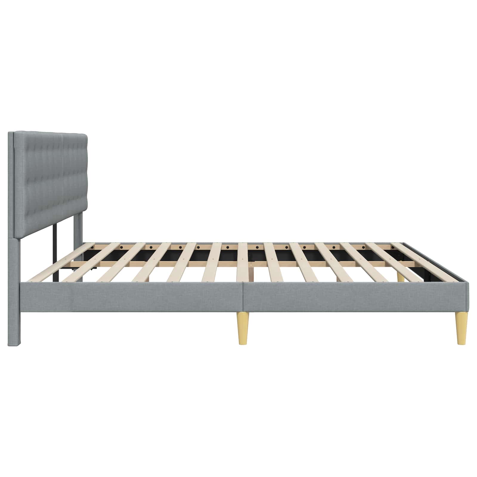 Cadre de lit avec tête de lit Gris clair 180 x 200 cm Tissu - XIOS