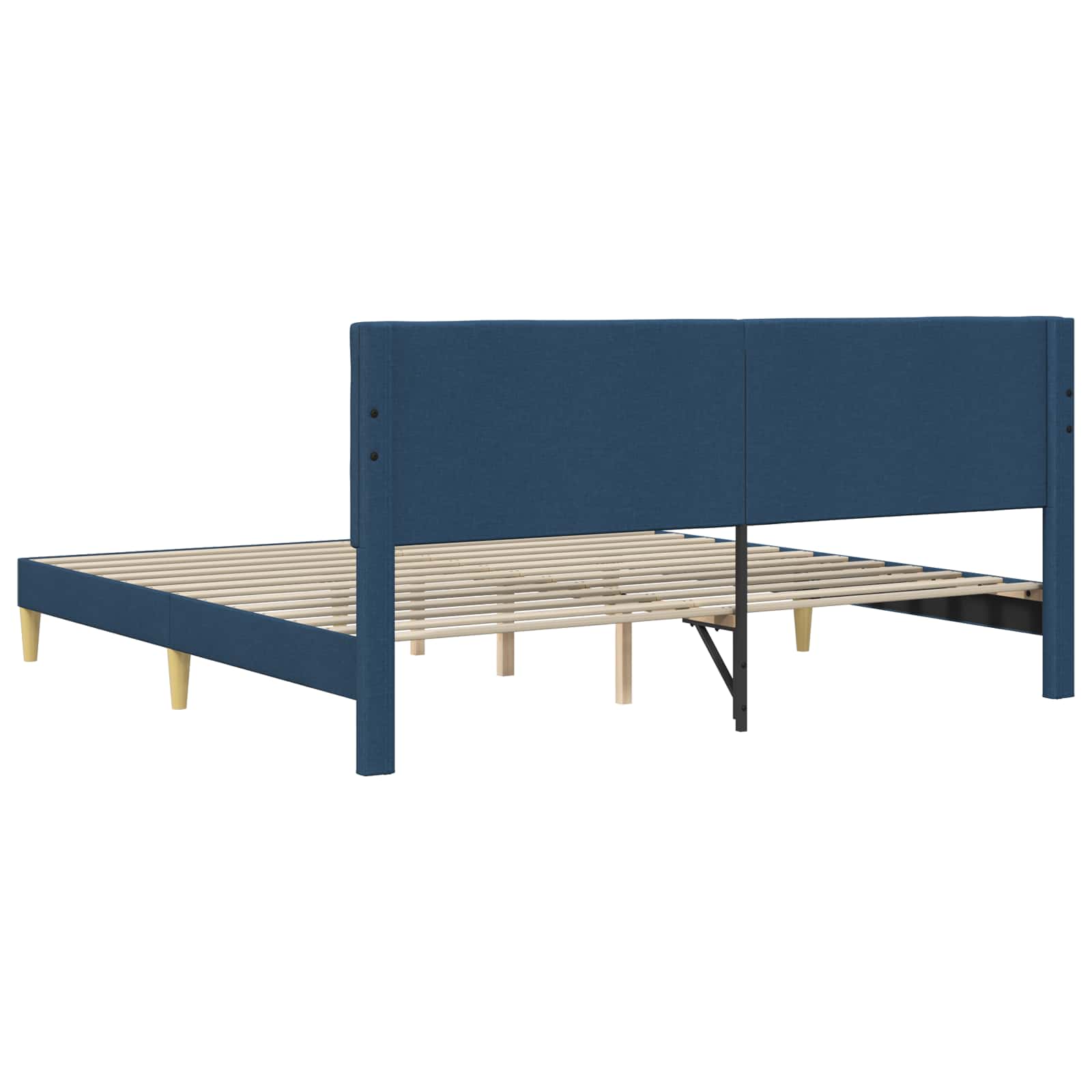 Cadre de lit avec tête de lit Bleu 180 x 200 cm Tissu - XIOS