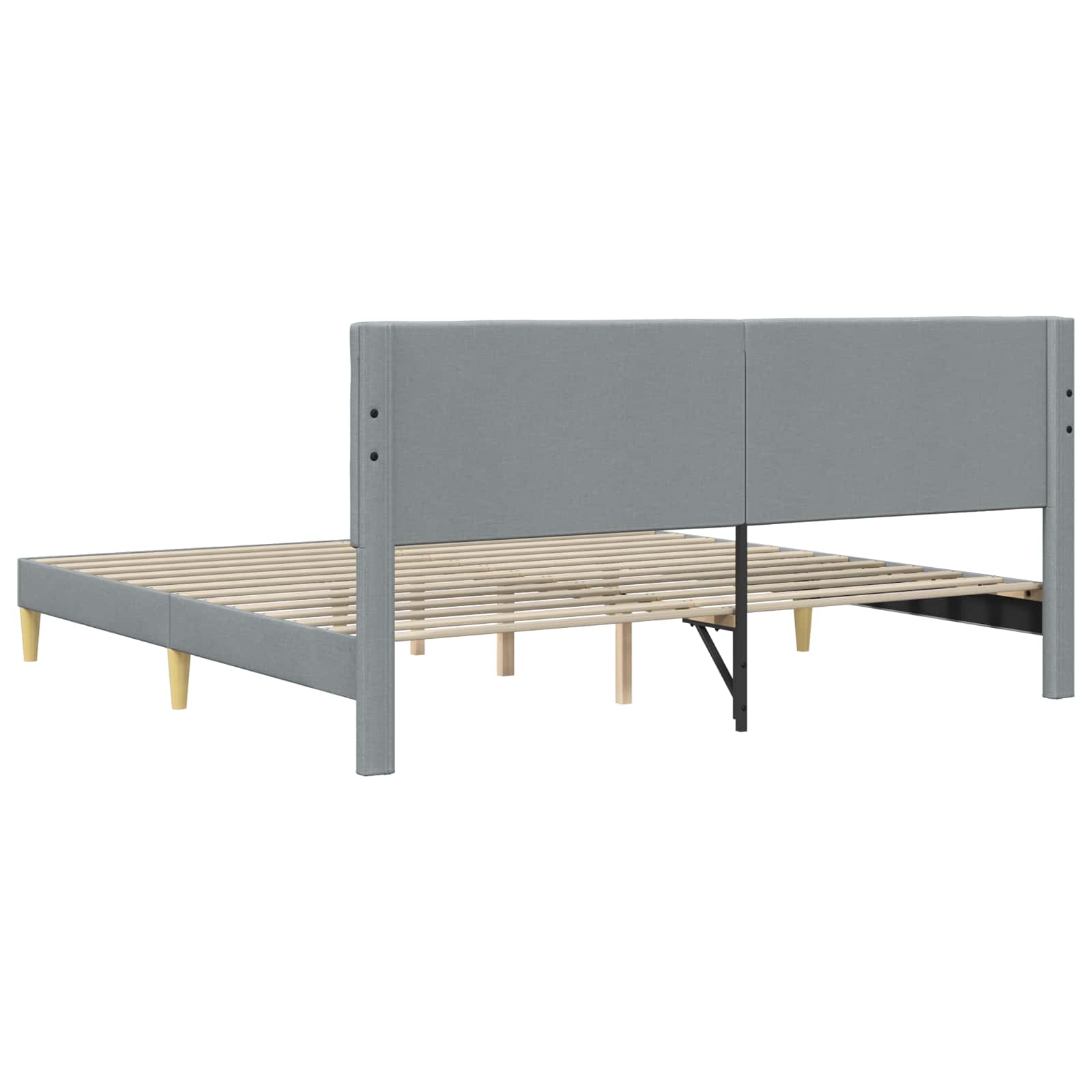 Cadre de lit avec tête de lit Gris clair 200 x 200 cm Tissu - XIOS