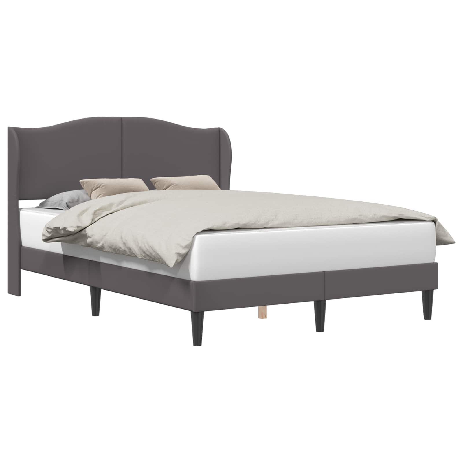 Cadre de lit avec tête de lit Gris 140 x 190 cm Simili cuir - XIOS