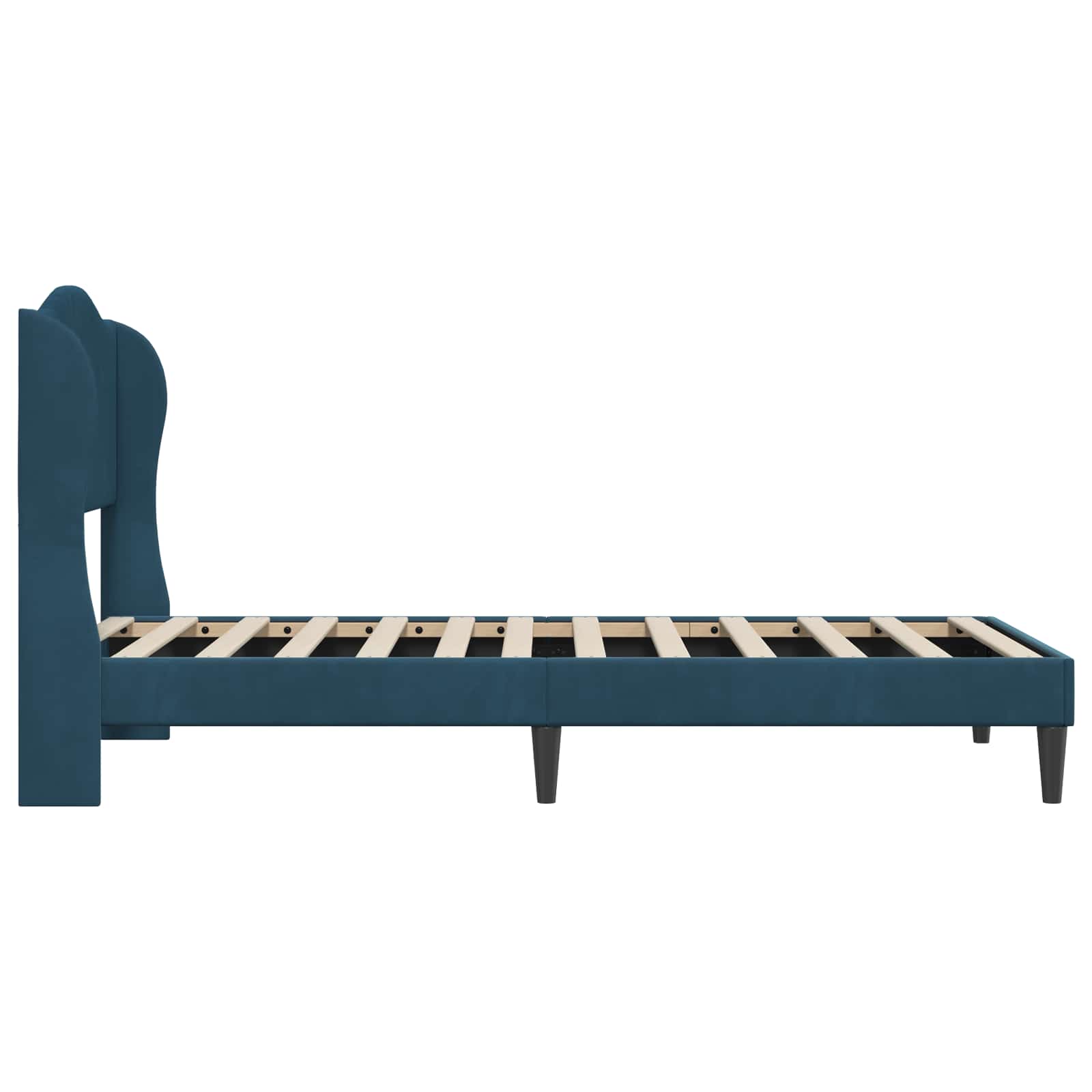 Cadre de lit avec tête de lit Bleu 90 x 190 cm Velours - XIOS