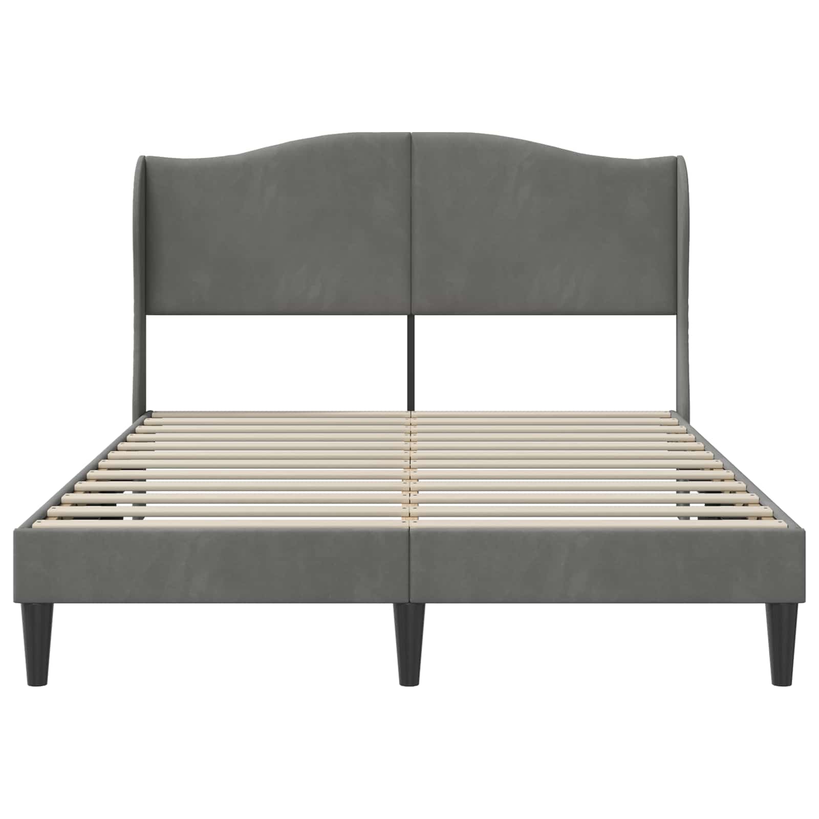 Cadre de lit avec tête de lit Gris foncé 120 x 190 cm Velours - XIOS