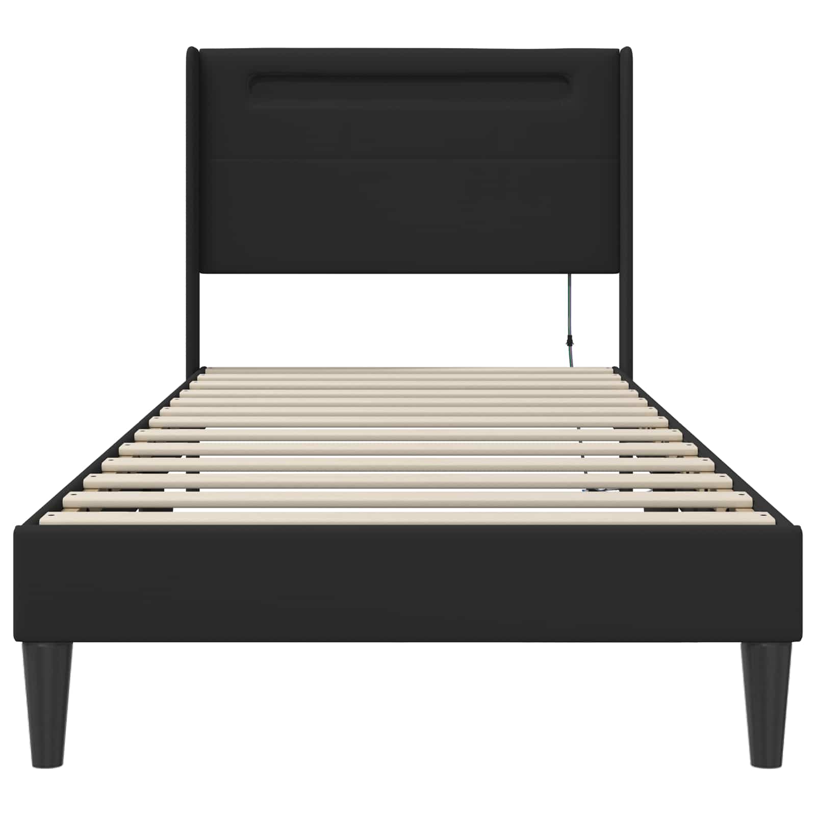 Cadre de lit avec bandes LED Noir 90 x 190 cm Simili cuir - XIOS