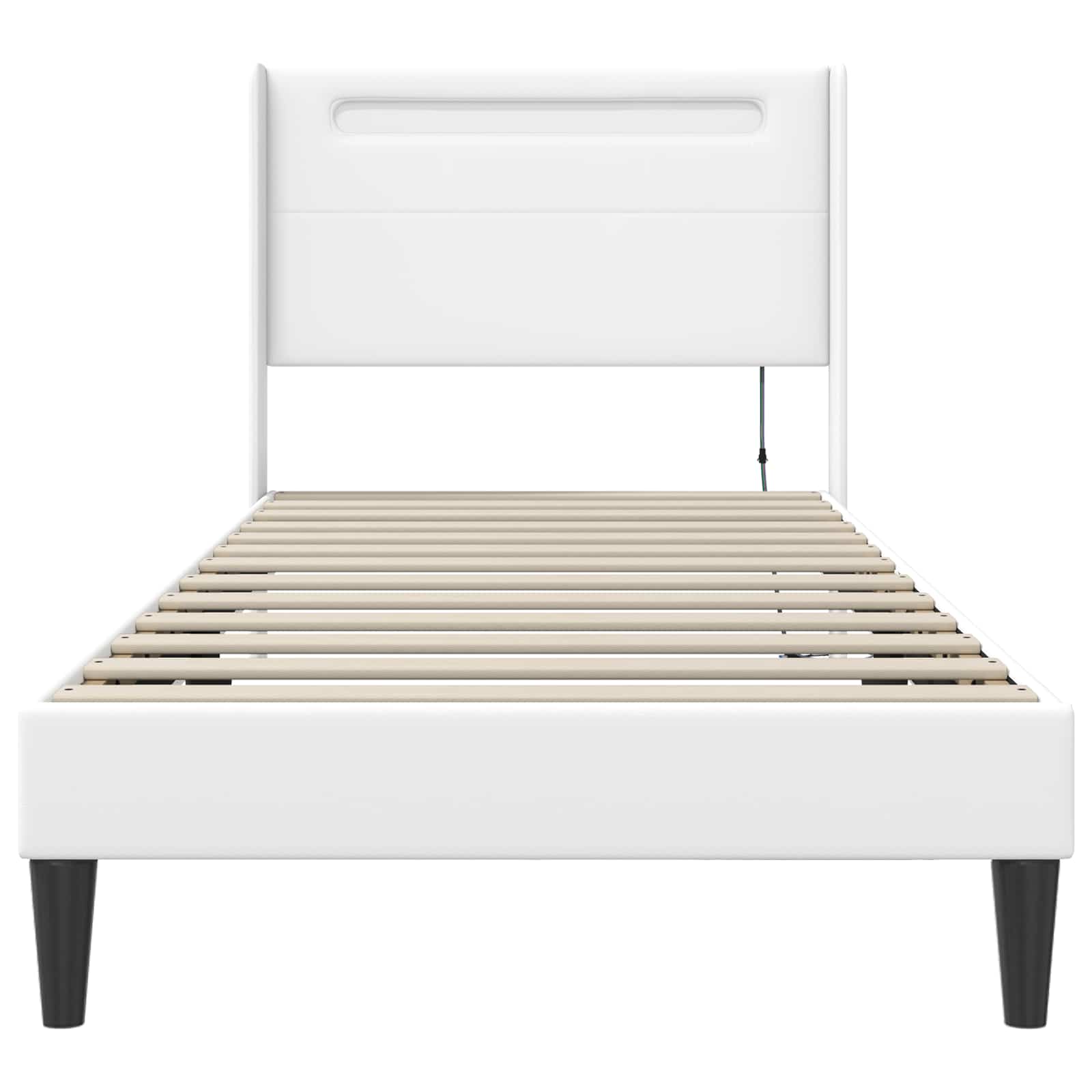 Cadre de lit avec bandes LED Blanc 100 x 200 cm Simili cuir - XIOS