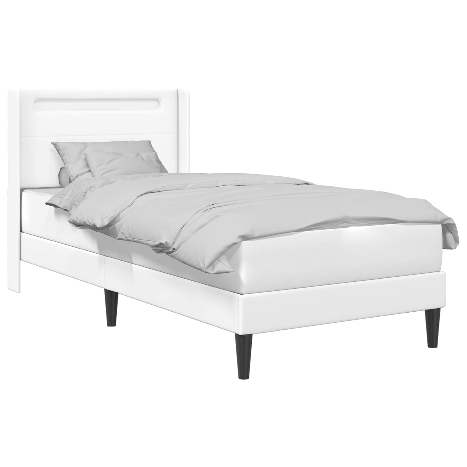 Cadre de lit avec bandes LED Blanc 100 x 200 cm Simili cuir - XIOS