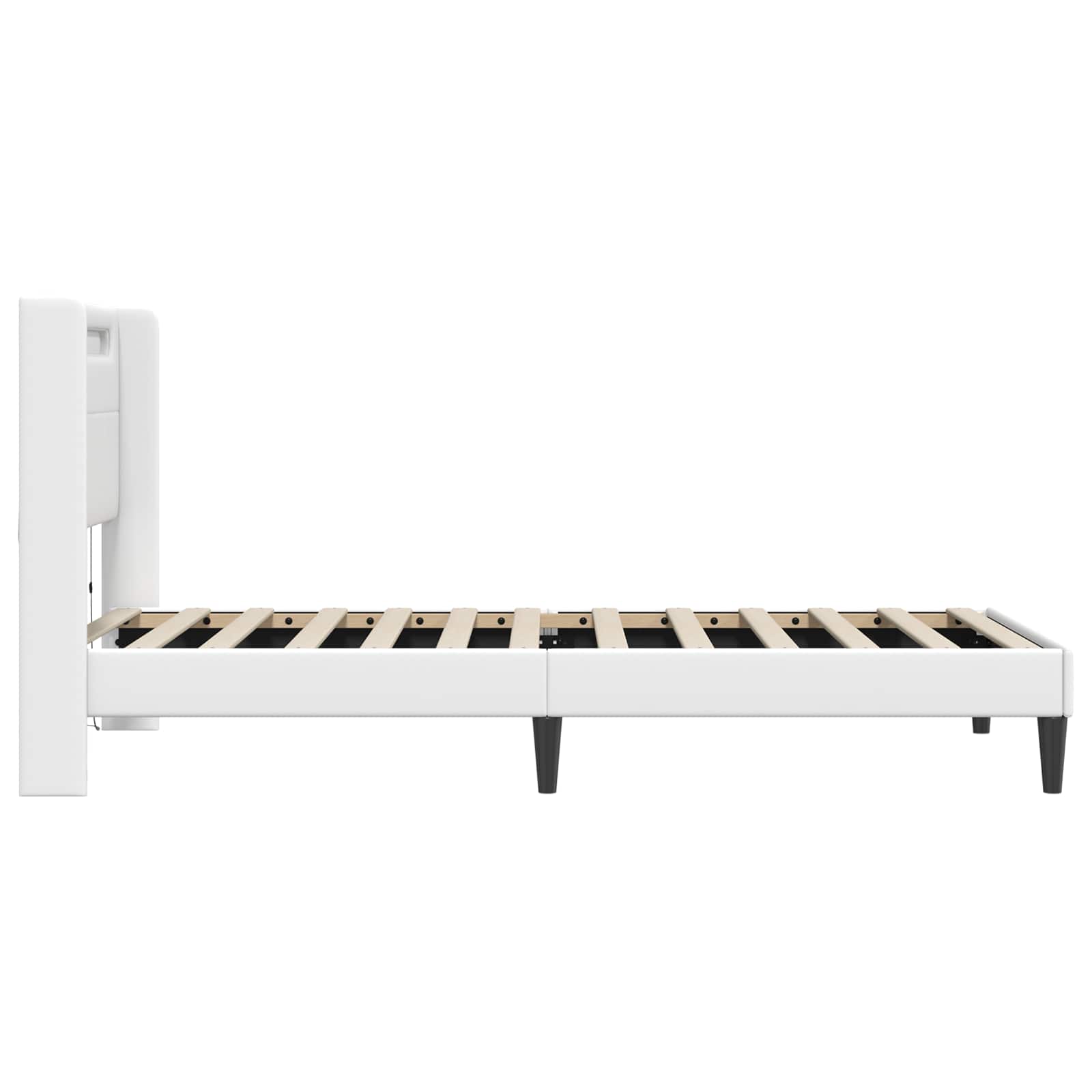 Cadre de lit avec bandes LED Blanc 100 x 200 cm Simili cuir - XIOS