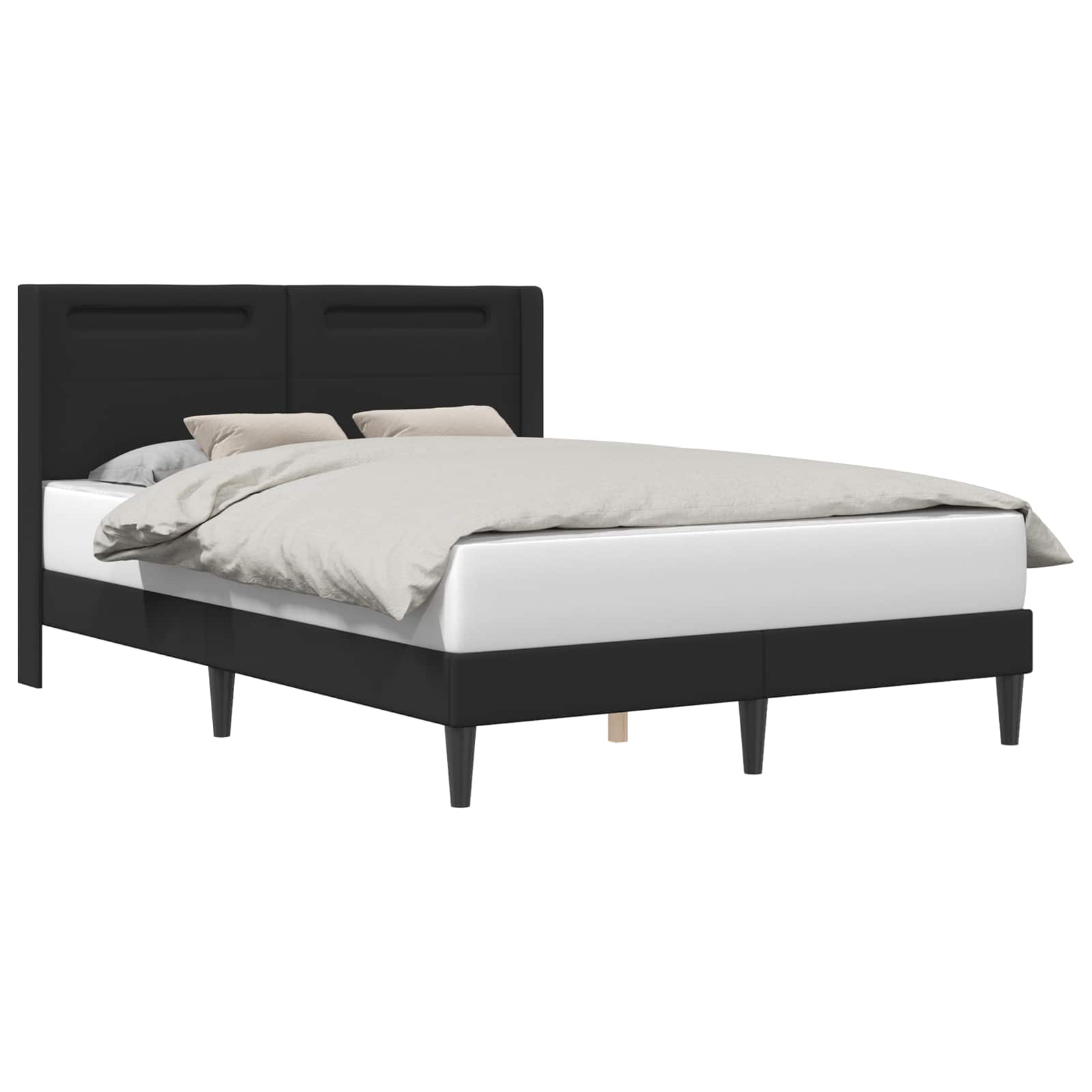 Cadre de lit avec bandes LED Noir 120 x 190 cm Simili cuir - XIOS