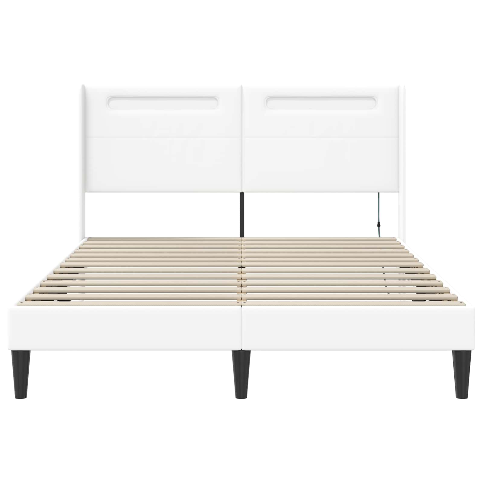 Cadre de lit avec bandes LED Blanc 120 x 190 cm Simili cuir - XIOS