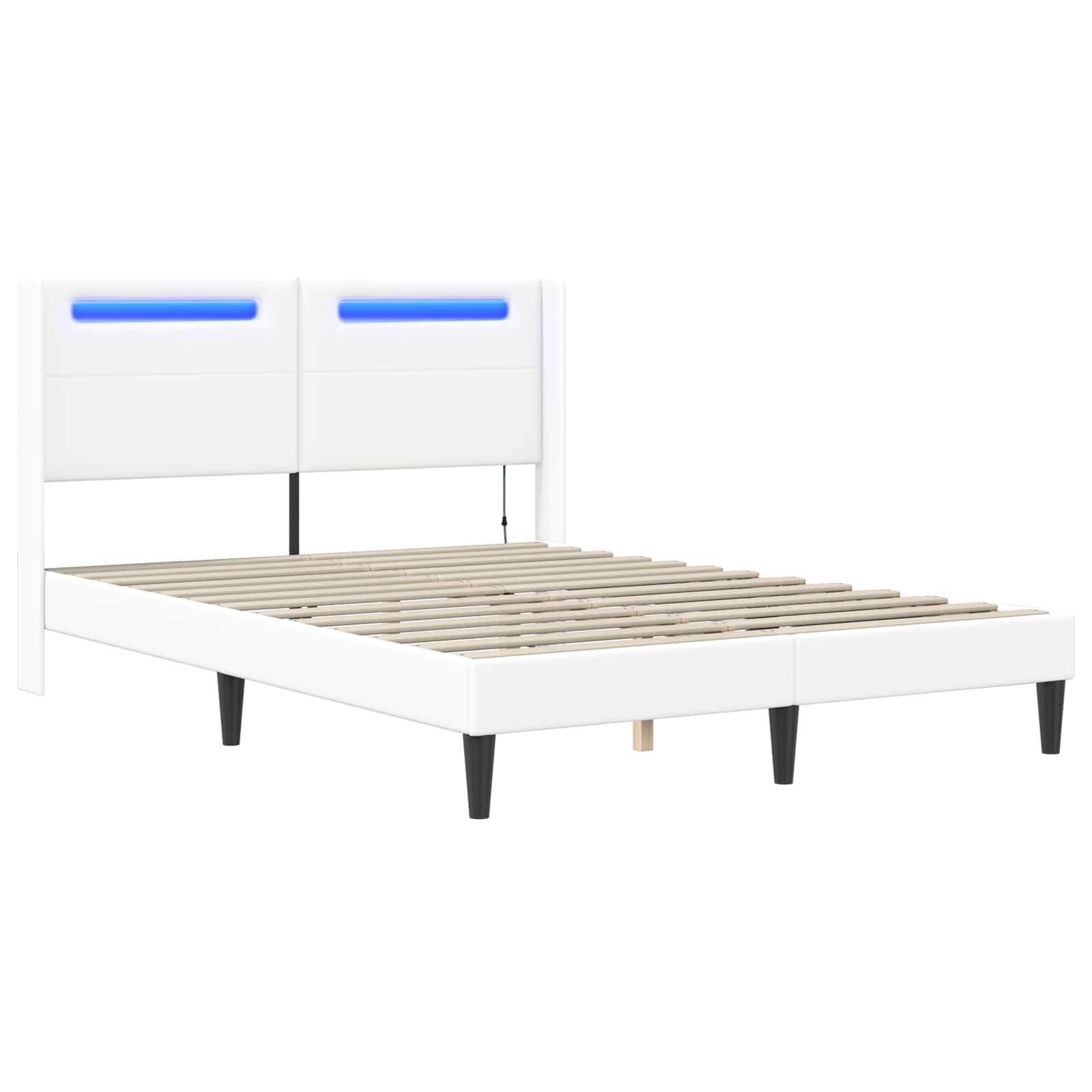 Cadre de lit avec bandes LED Blanc 120 x 200 cm Simili cuir - XIOS