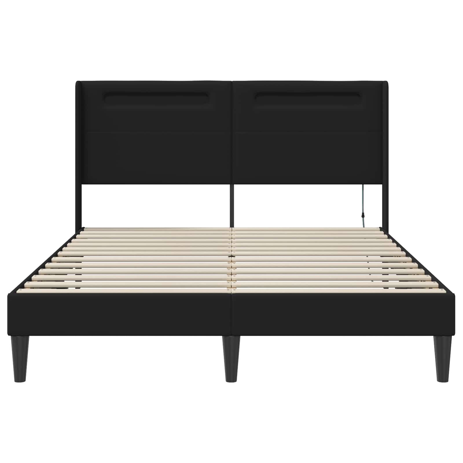 Cadre de lit avec bandes LED Noir 140 x 190 cm Simili cuir - XIOS