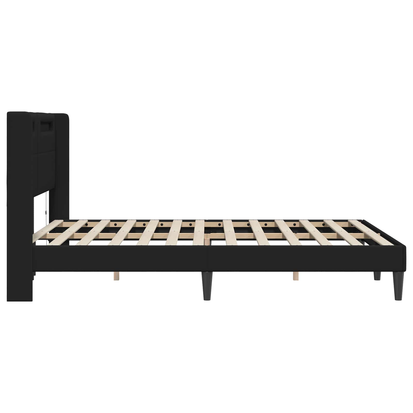 Cadre de lit avec bandes LED Noir 140 x 190 cm Simili cuir - XIOS