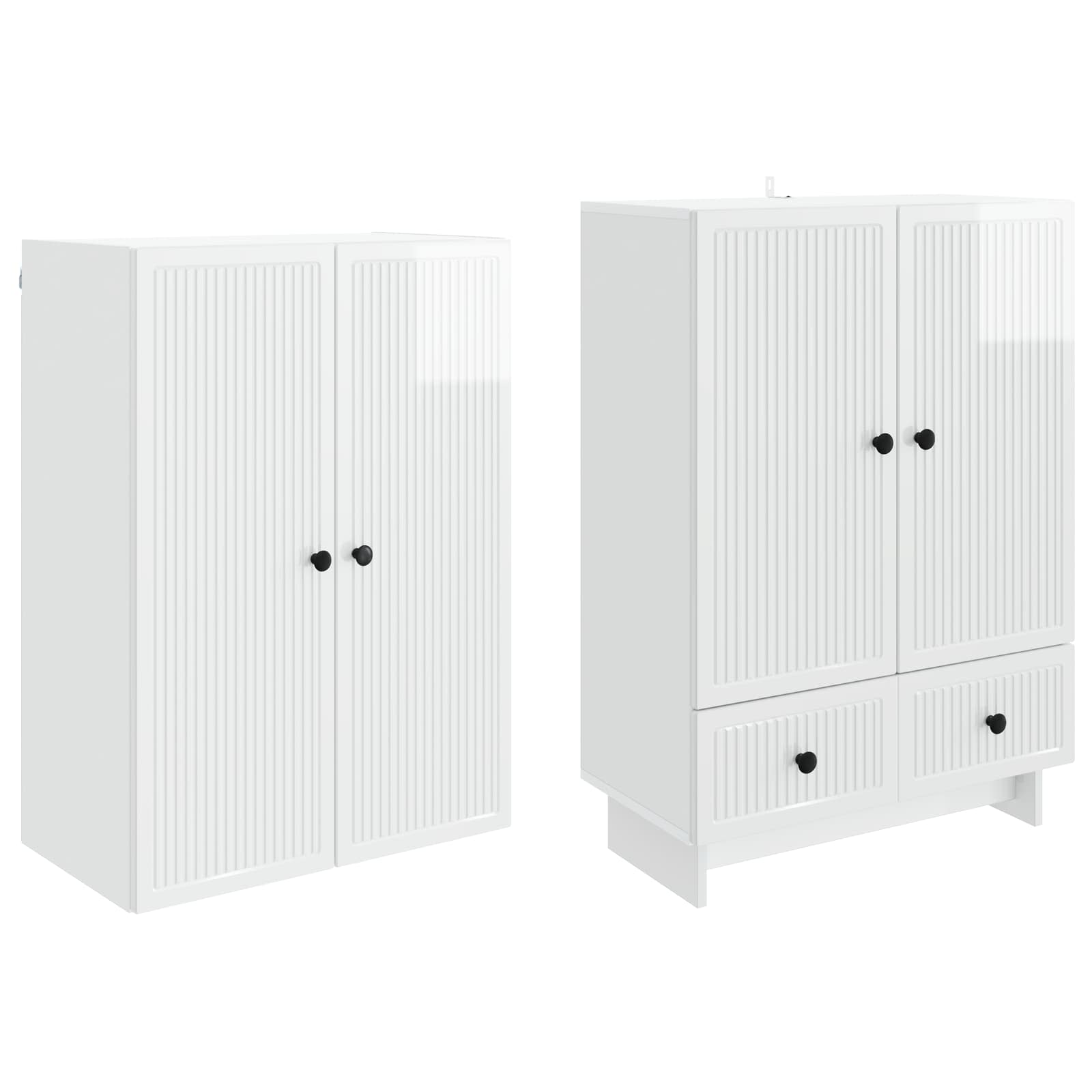 Ensemble de Meubles 2 pcs Blanc brillant 66 x 34,5 x 95 cm - XIOS