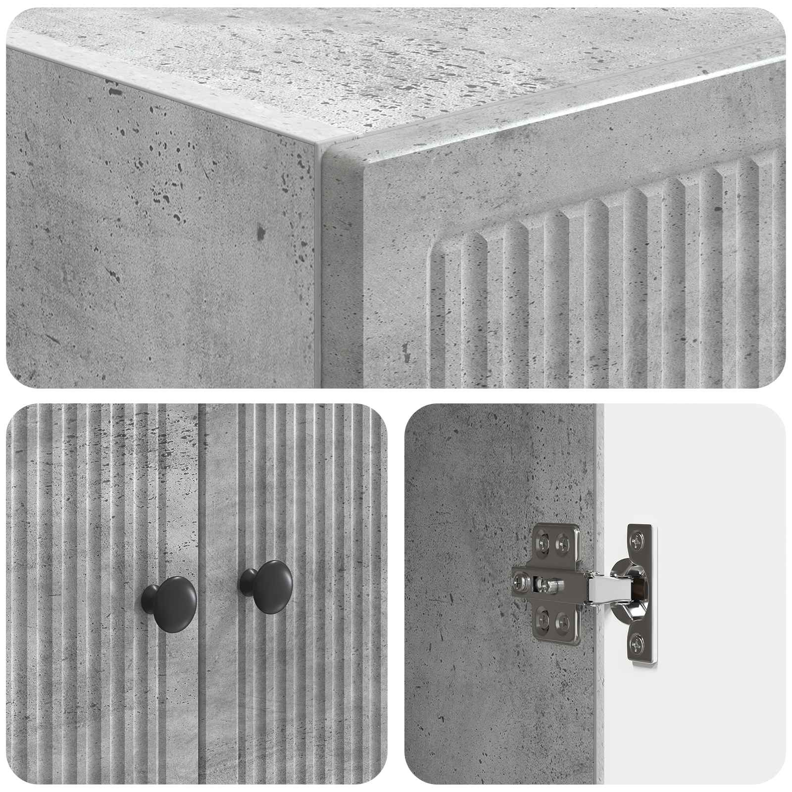 Ensemble de Meubles 2 pcs Gris béton 66 x 34,5 x 90 cm - XIOS