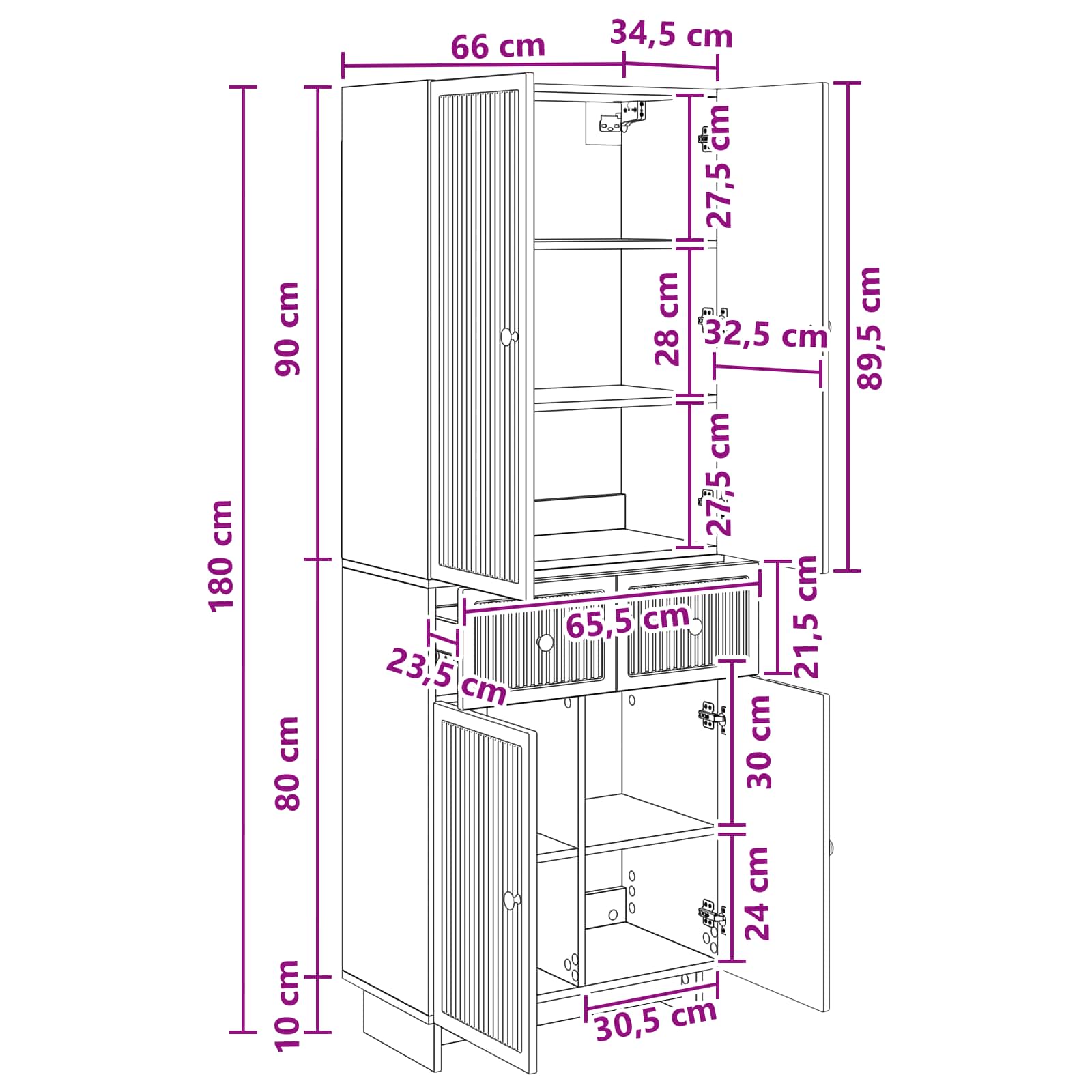 Ensemble de Meubles 2 pcs 66 x 34,5 x 90 cm Bois d'ingénierie - XIOS