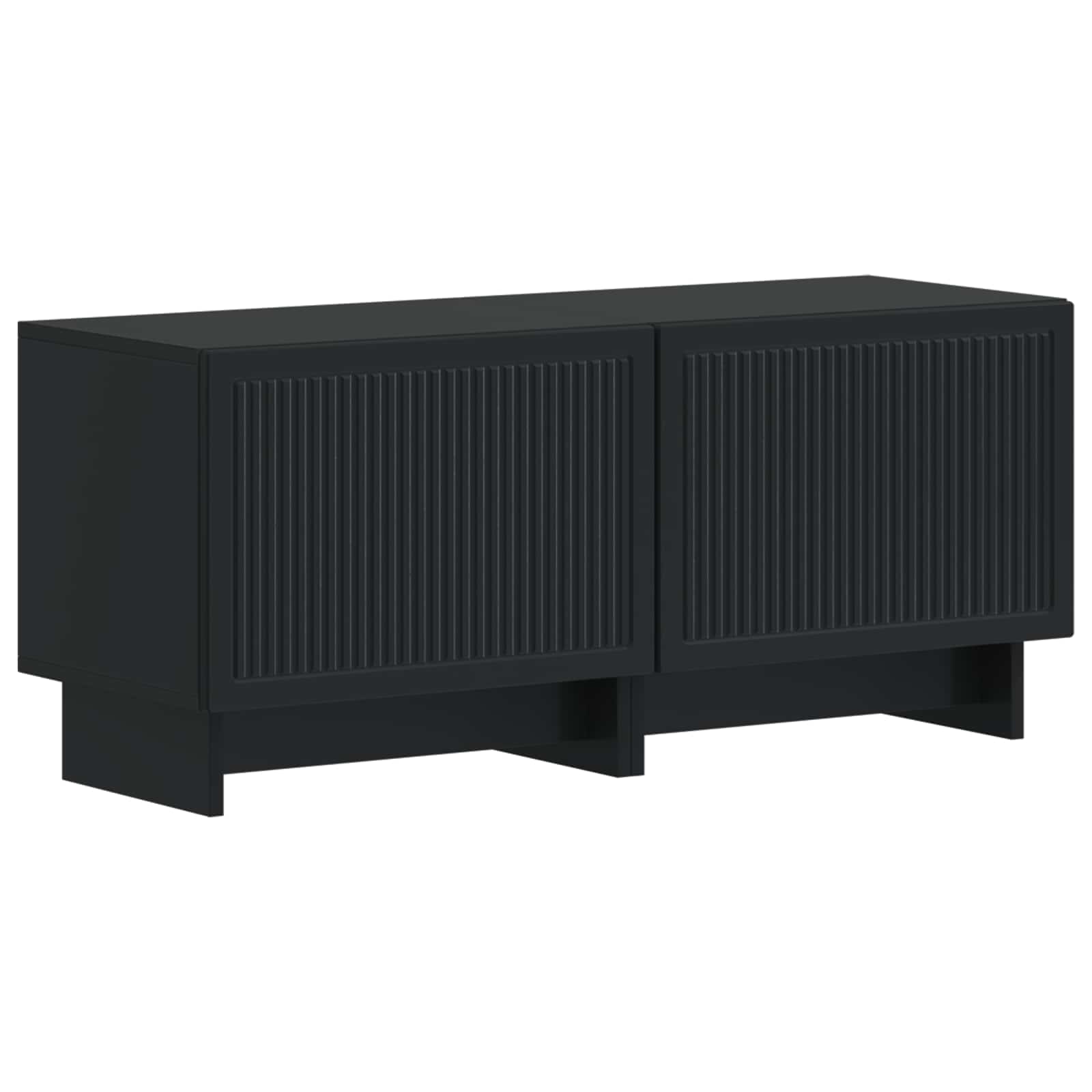 Meuble TV LED 5 pièces Noir Bois d'ingénierie