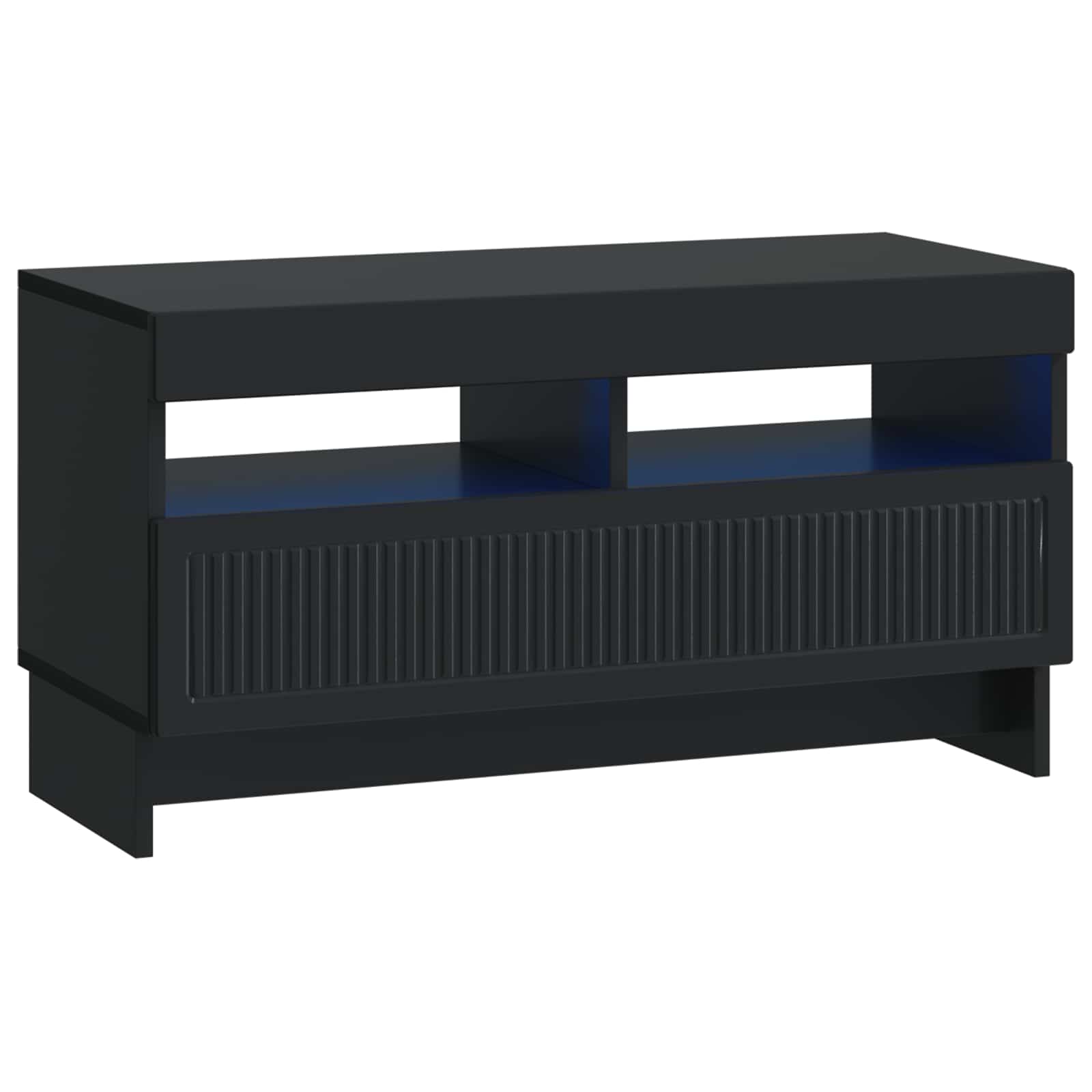 Meuble TV LED 5 pièces Noir Bois d'ingénierie