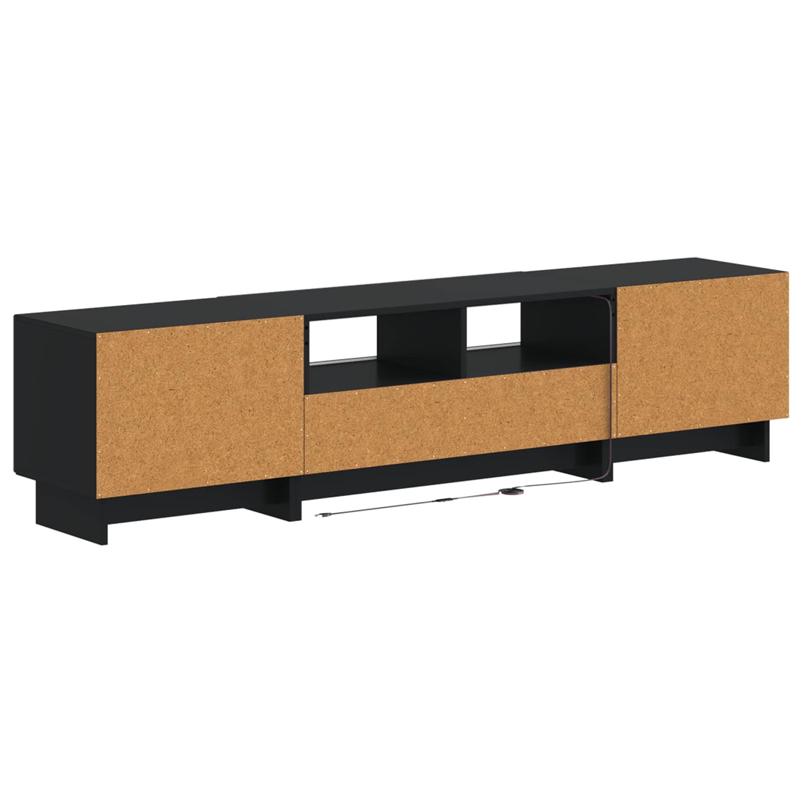 Meuble TV LED 5 pièces Noir Bois d'ingénierie
