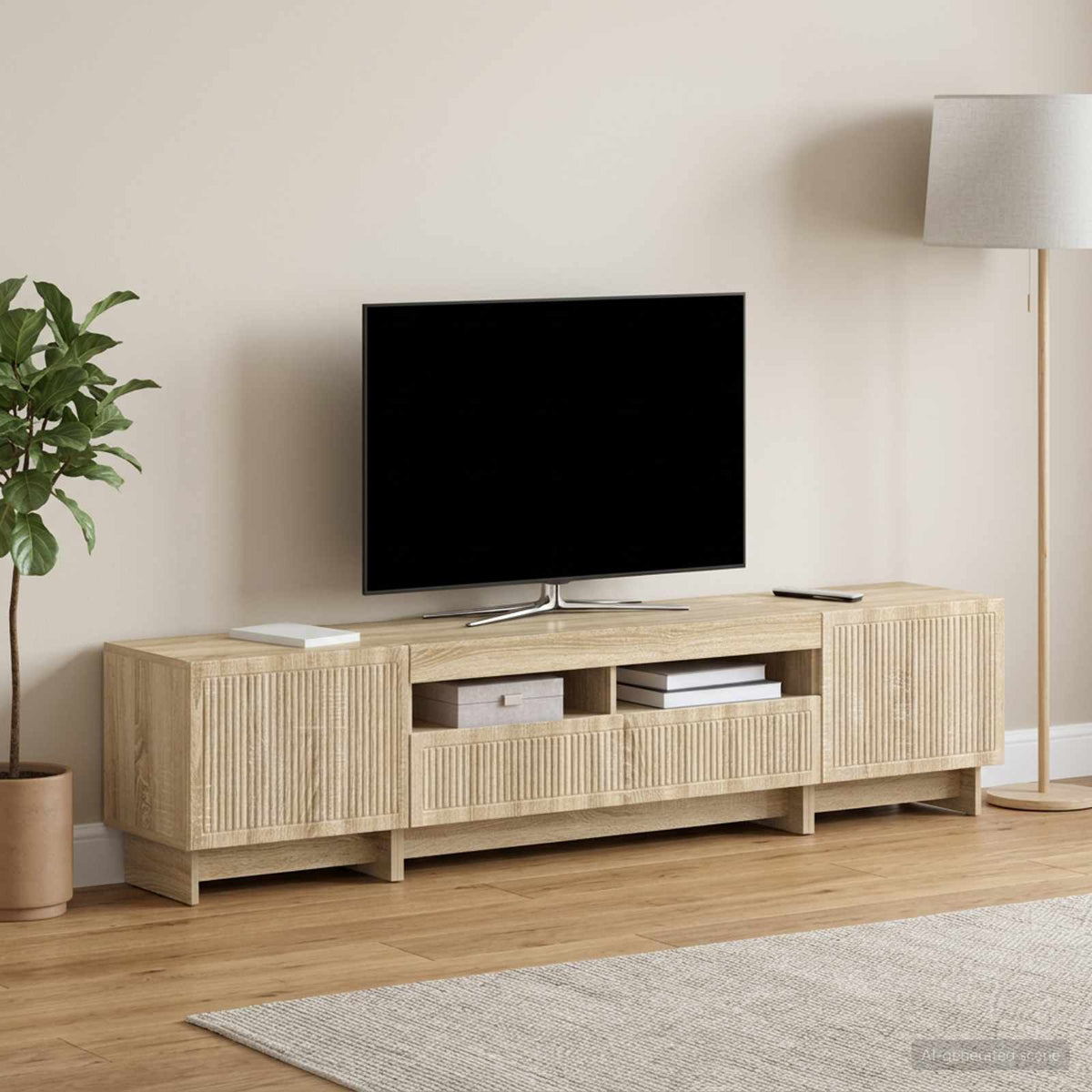 Ensemble de 3 Meubles TV LED EDE Chêne Sonoma Bois d'ingénierie