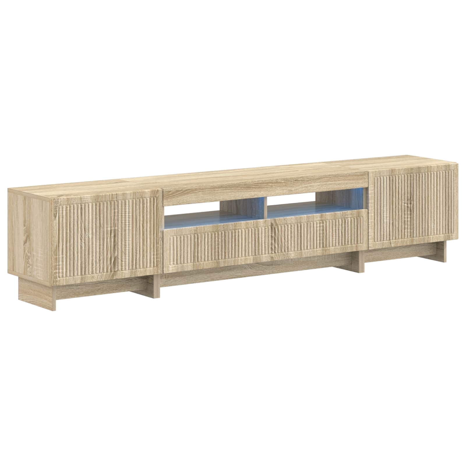 Meuble TV LED 5 pièces Chêne Sonoma Bois d'ingénierie