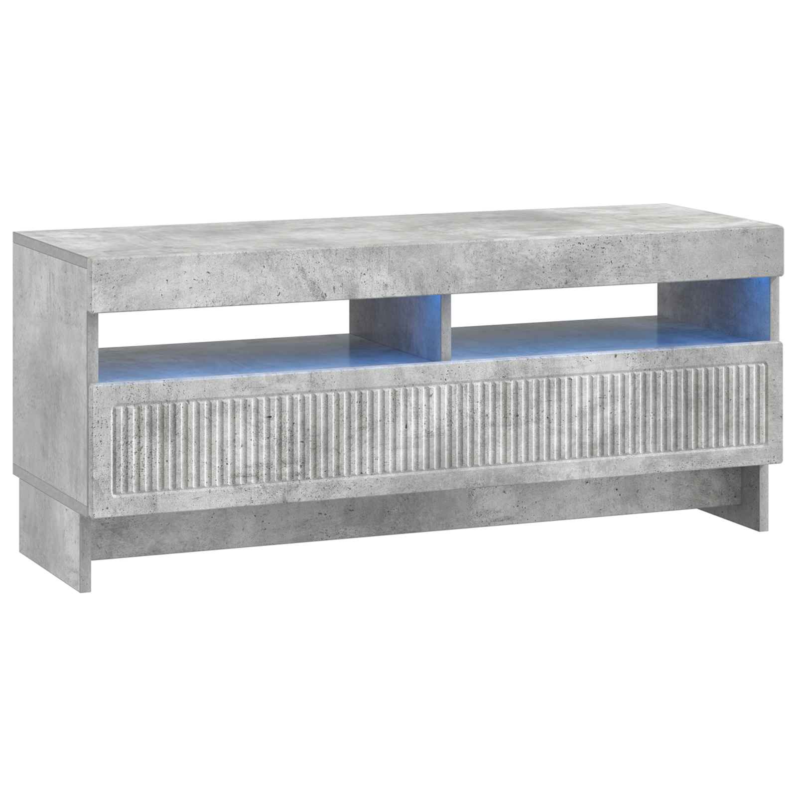 Meuble TV LED 5 pièces Gris béton Bois d'ingénierie