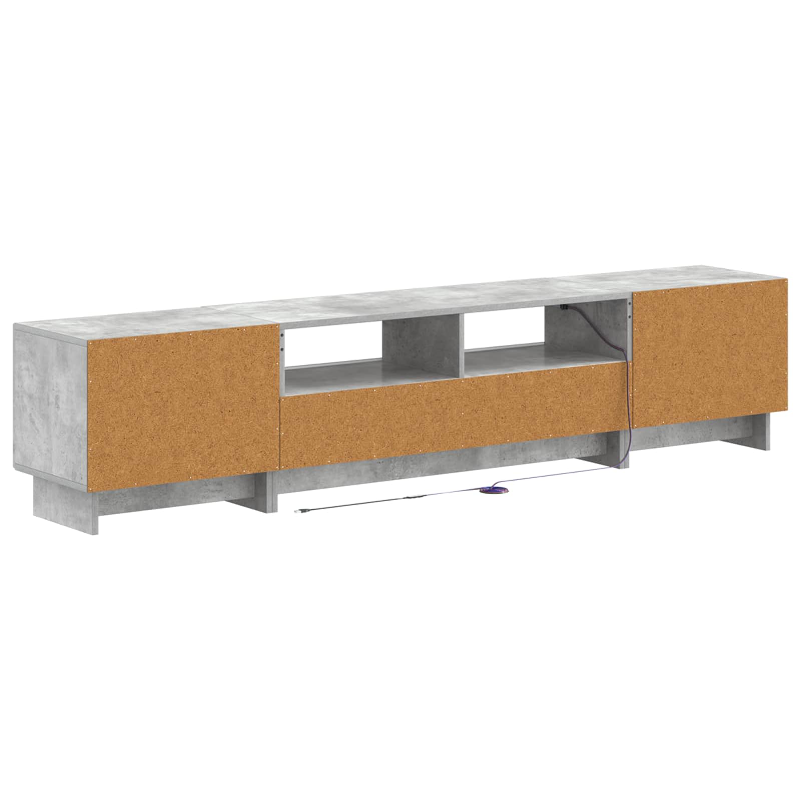 Meuble TV LED 5 pièces Gris béton Bois d'ingénierie