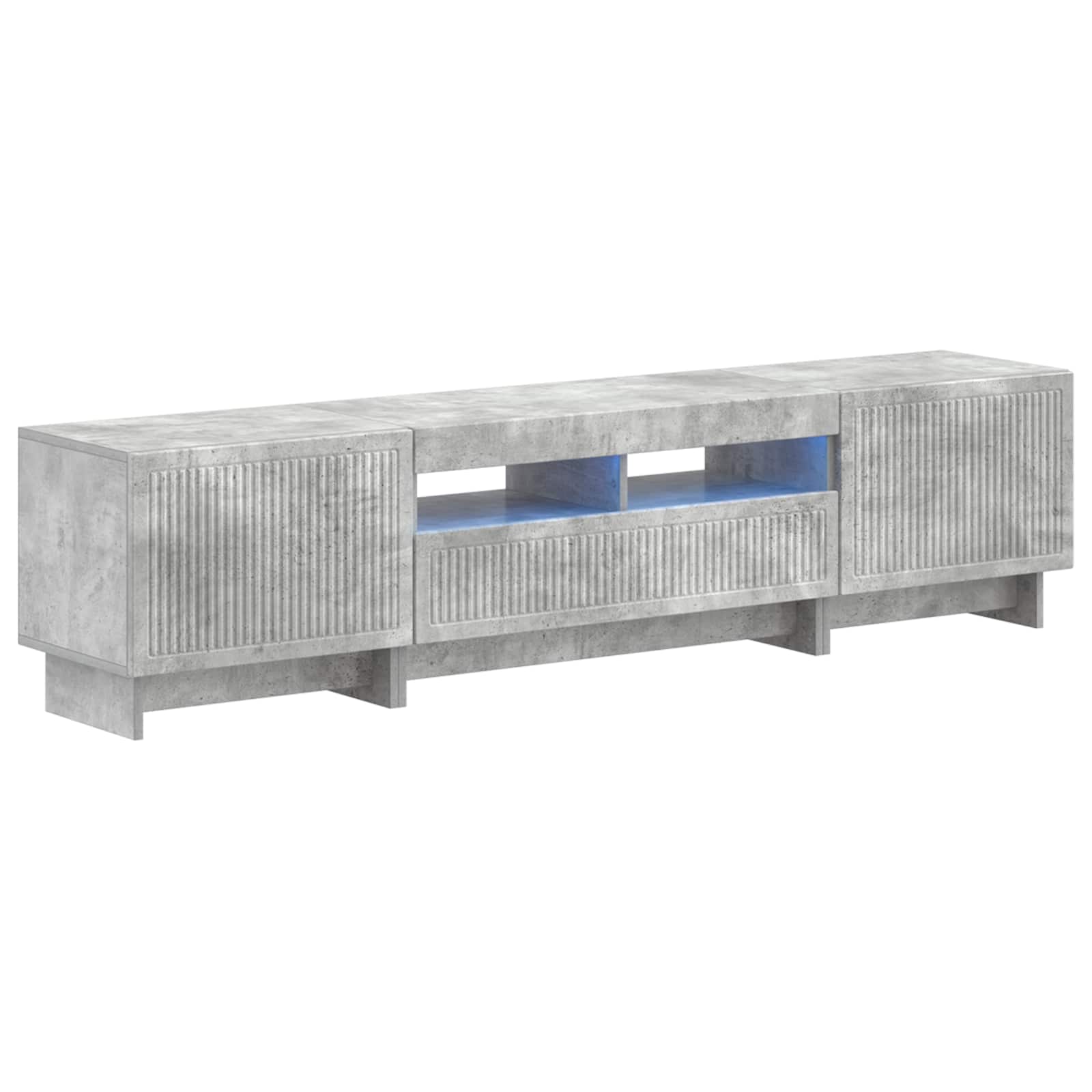 Meuble TV LED 5 pièces Gris béton Bois d'ingénierie