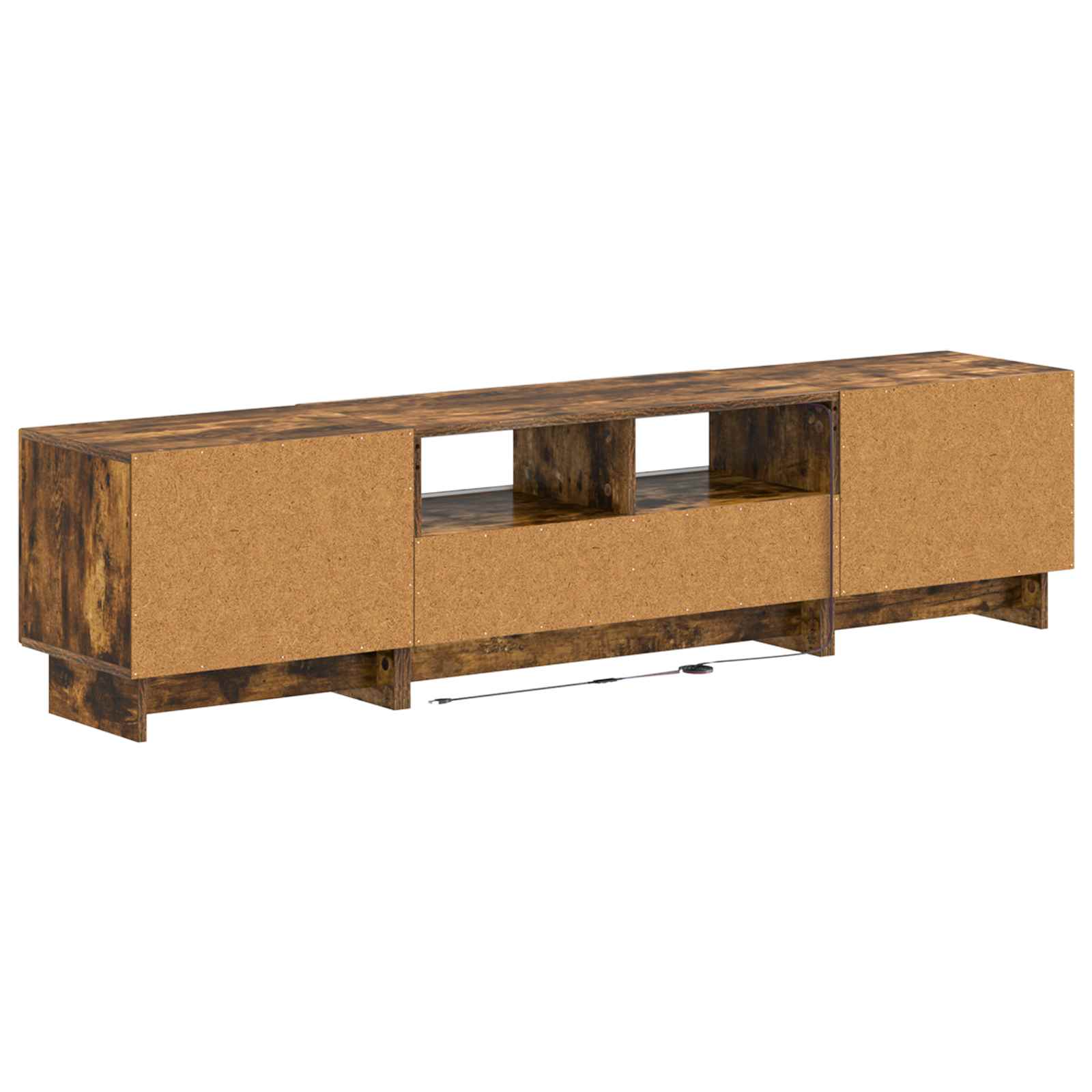 Meuble TV LED 5 pièces Chêne fumé Bois d'ingénierie