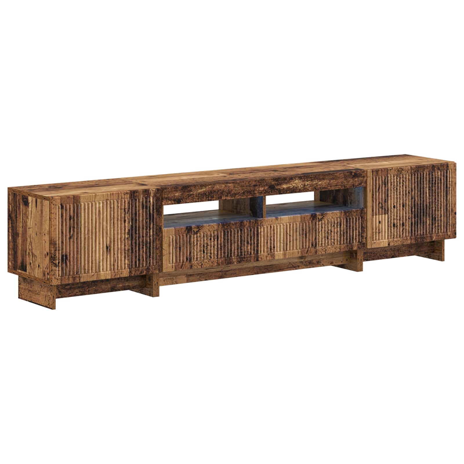 Meuble TV LED 5 pièces Bois ancien Bois d'ingénierie
