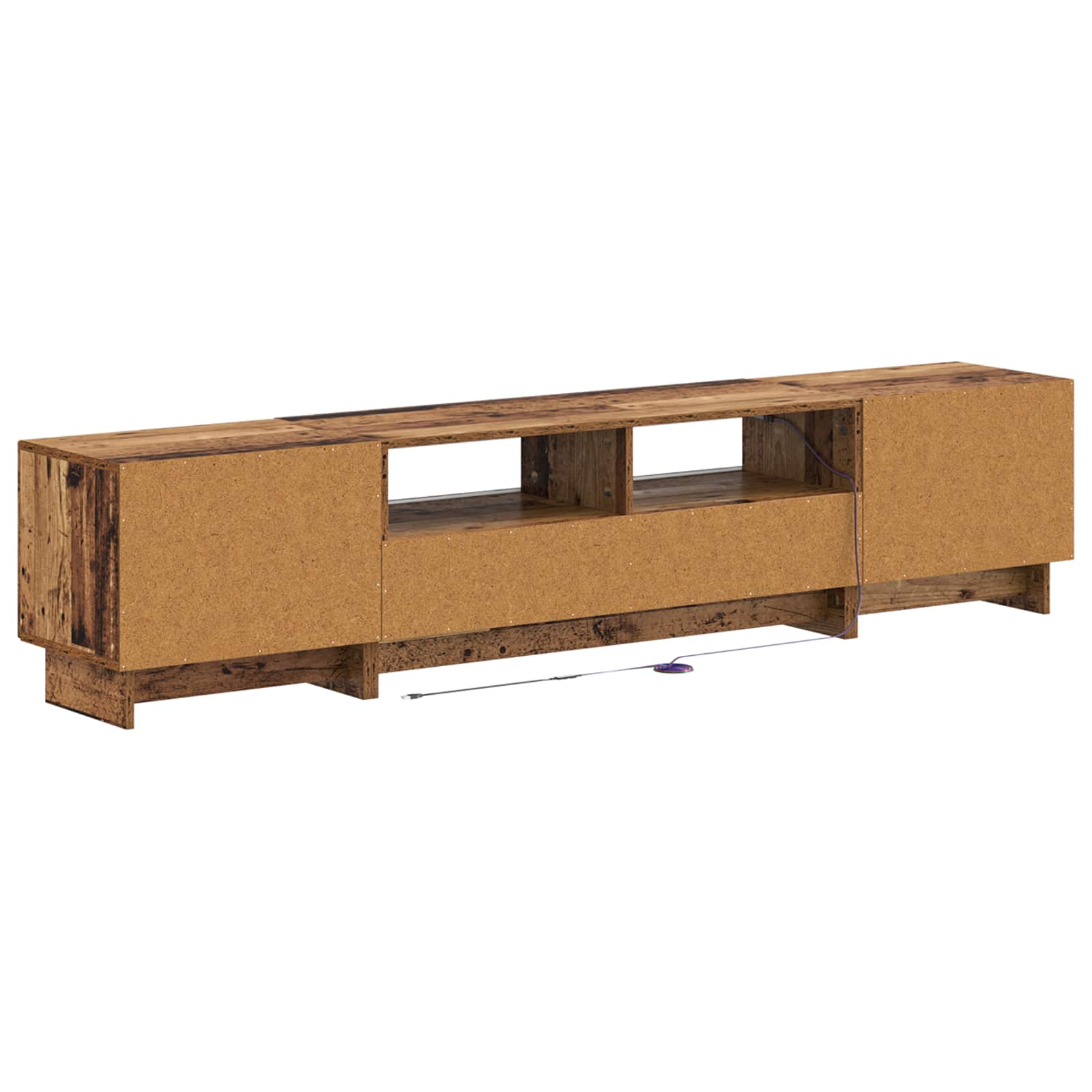 Meuble TV LED 5 pièces Bois ancien Bois d'ingénierie