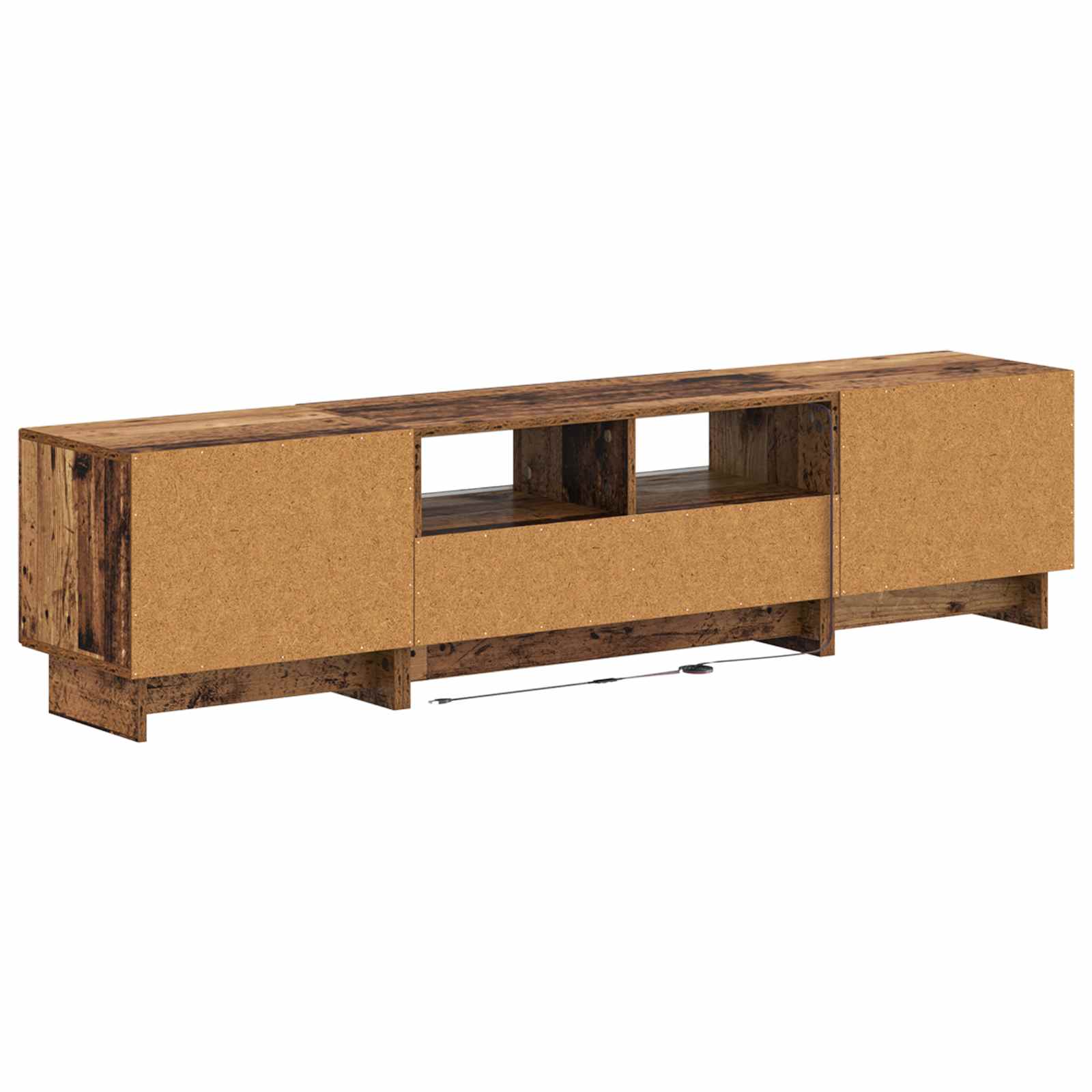 Meuble TV LED 5 pièces Bois ancien Bois d'ingénierie