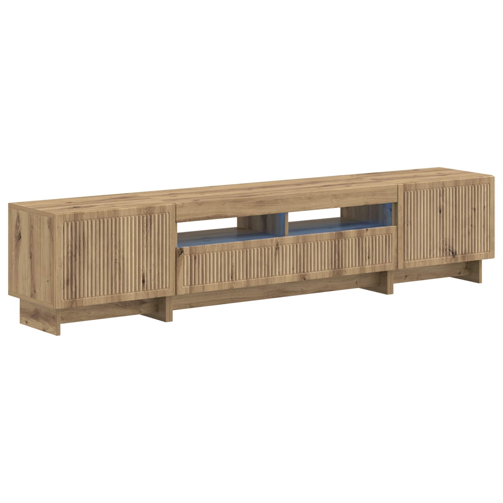 Meuble TV LED 5 pièces Chêne artisanal Bois d'ingénierie